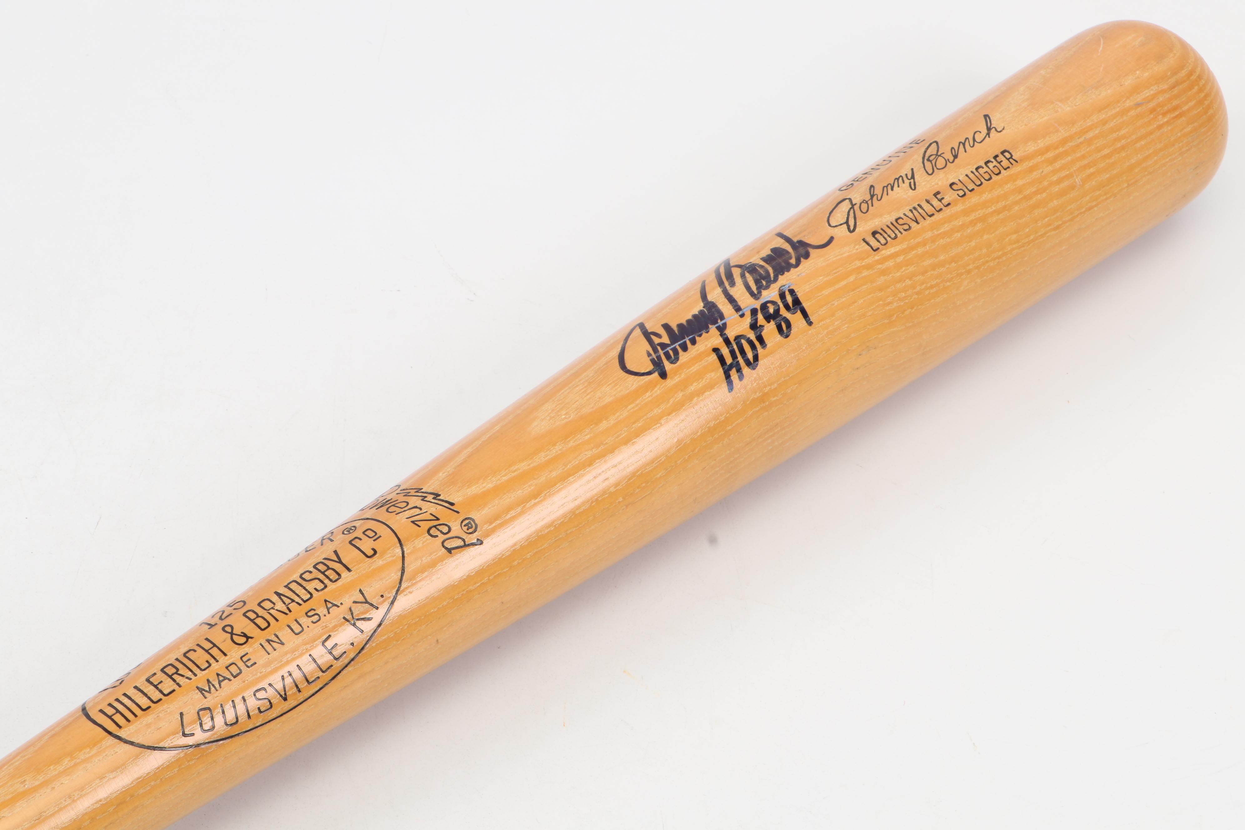 Johnny Bench Signed "HOF 89" Louisville Slugger Baseball Bat