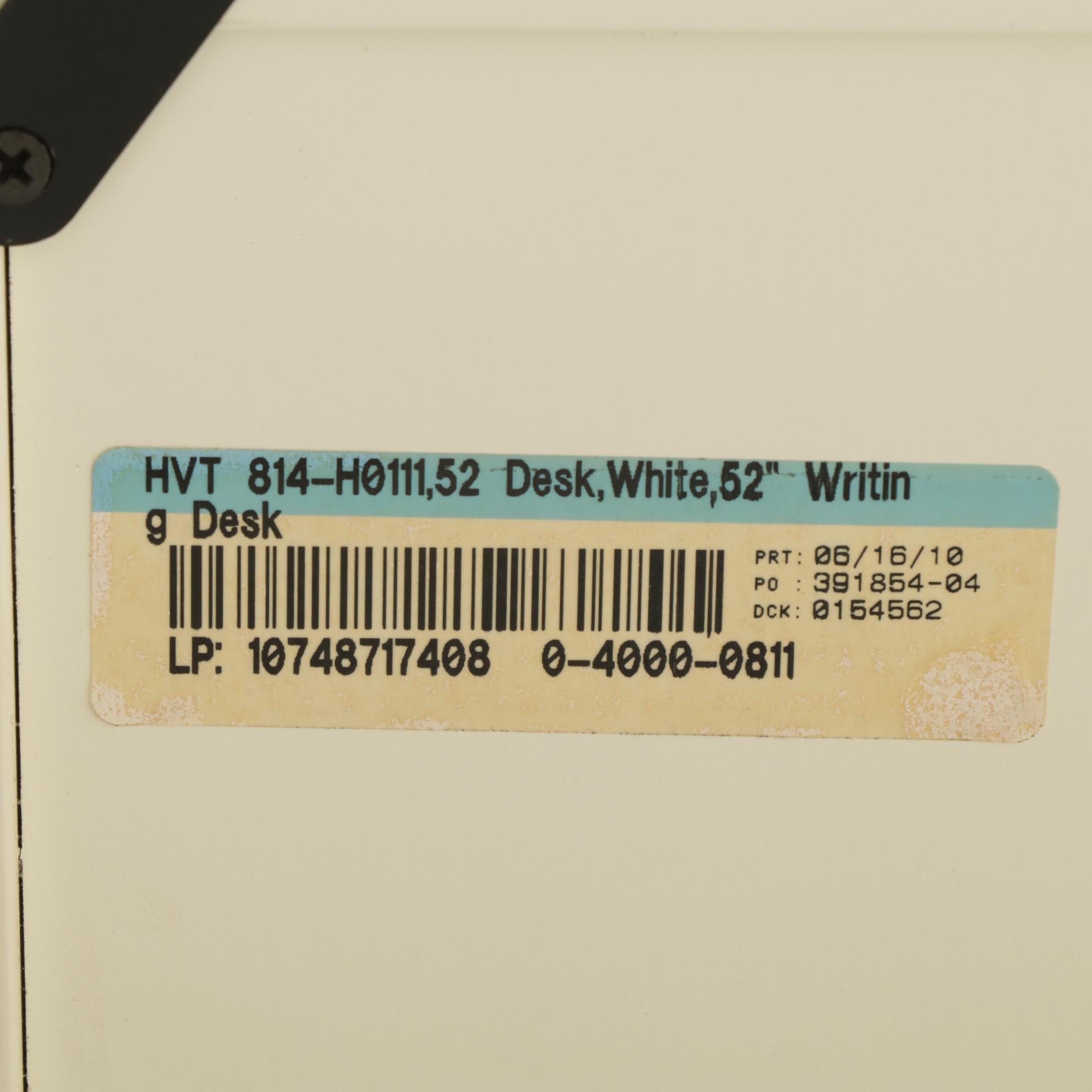 Cream Finish Wood Writing Desk with Hutch and Desk Chair