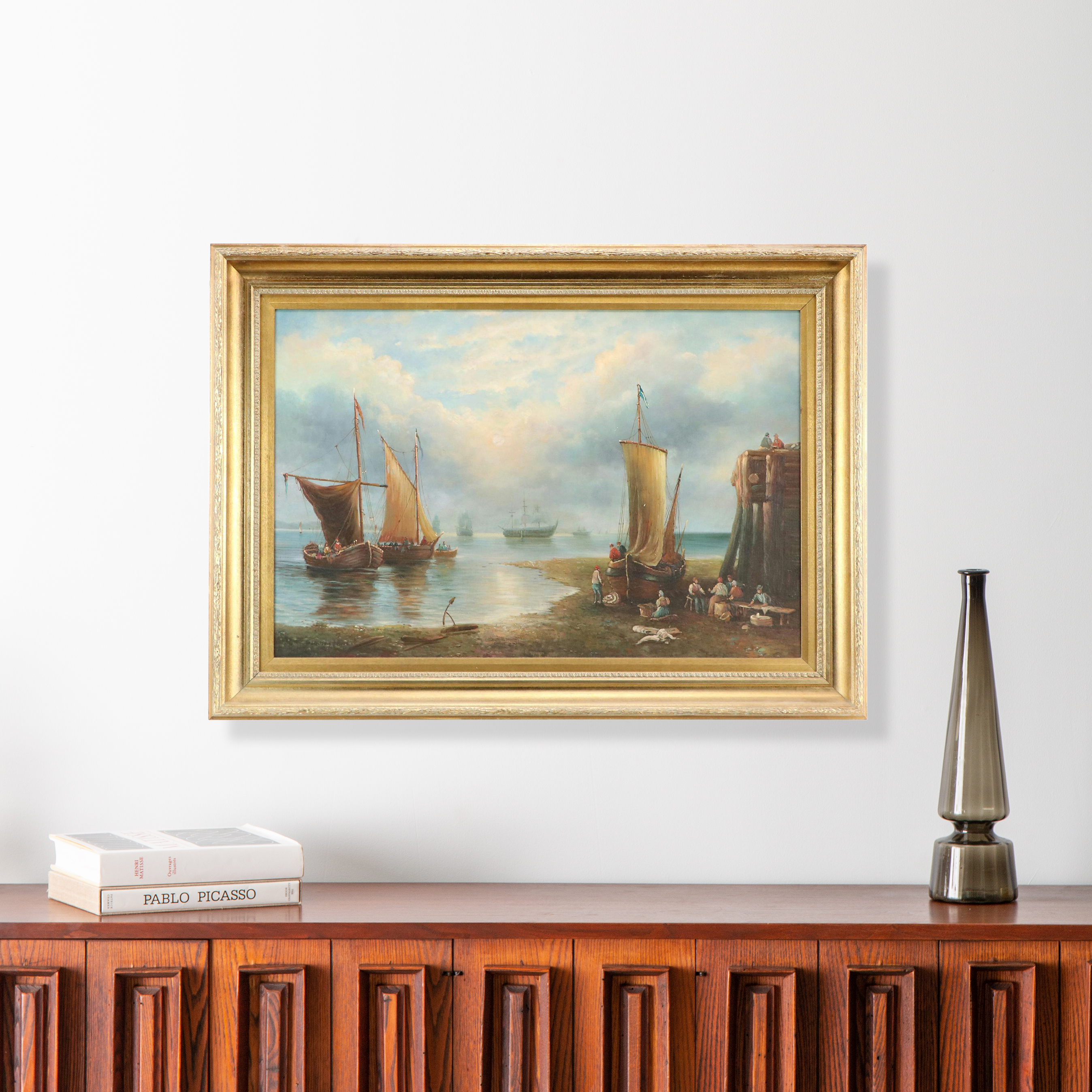 Oil Painting After J. M. W. Turner "Sun Rising Through The Vapors," 20th Century