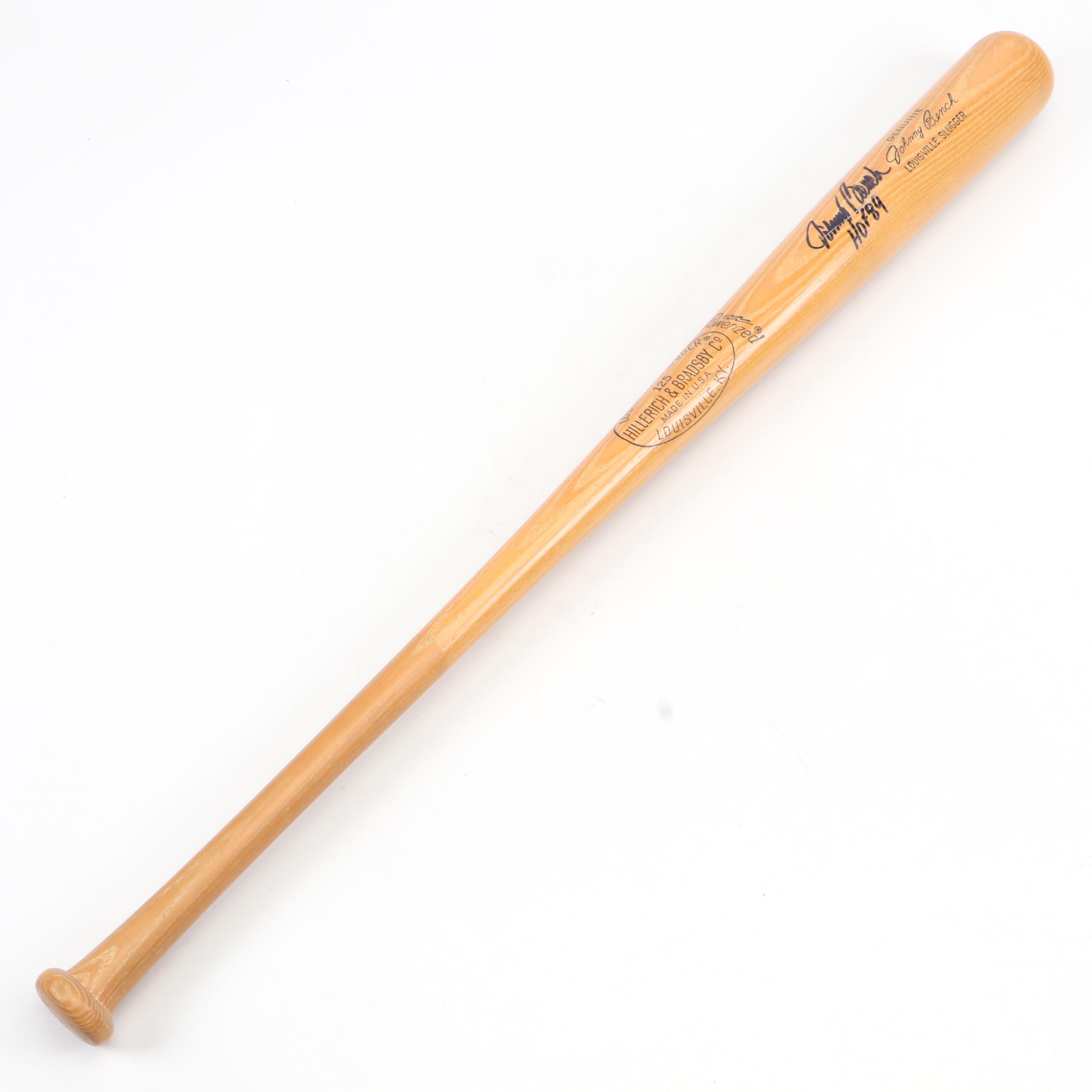 Johnny Bench Signed "HOF 89" Louisville Slugger Baseball Bat