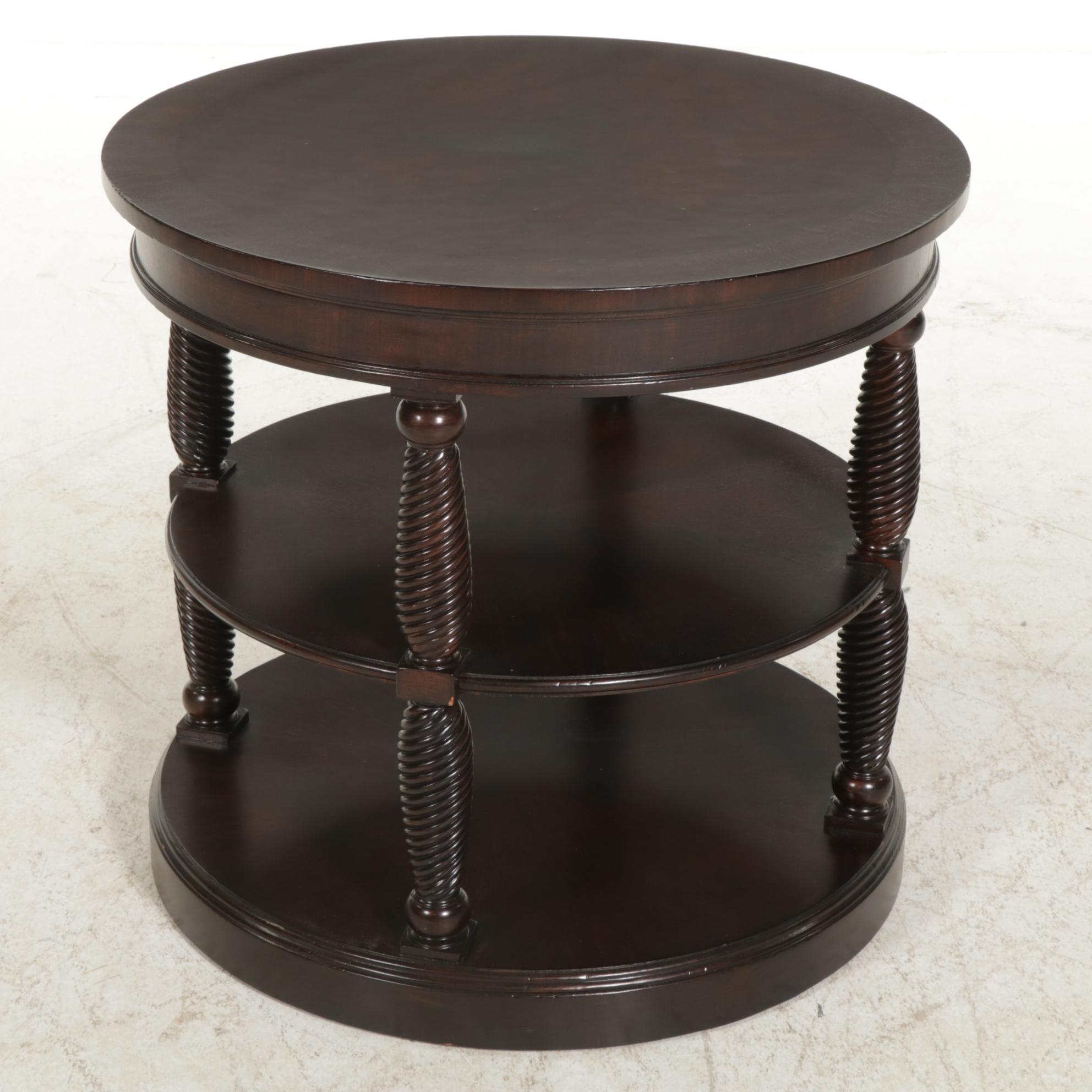 Henredon Furniture Industries Three-Tiered Wooden End Table