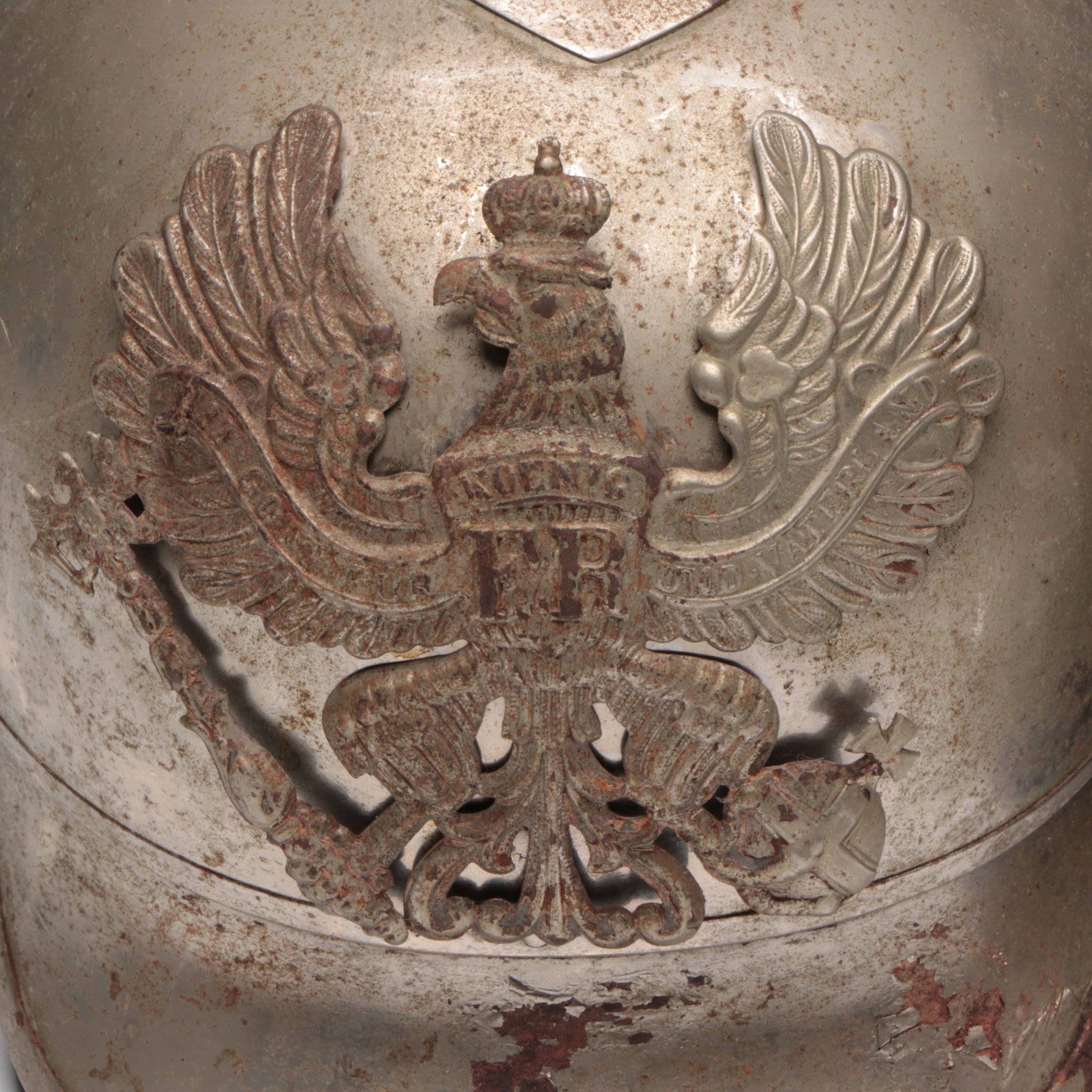 Two German WWI Pickelhaube Helmets, Early 20th Century