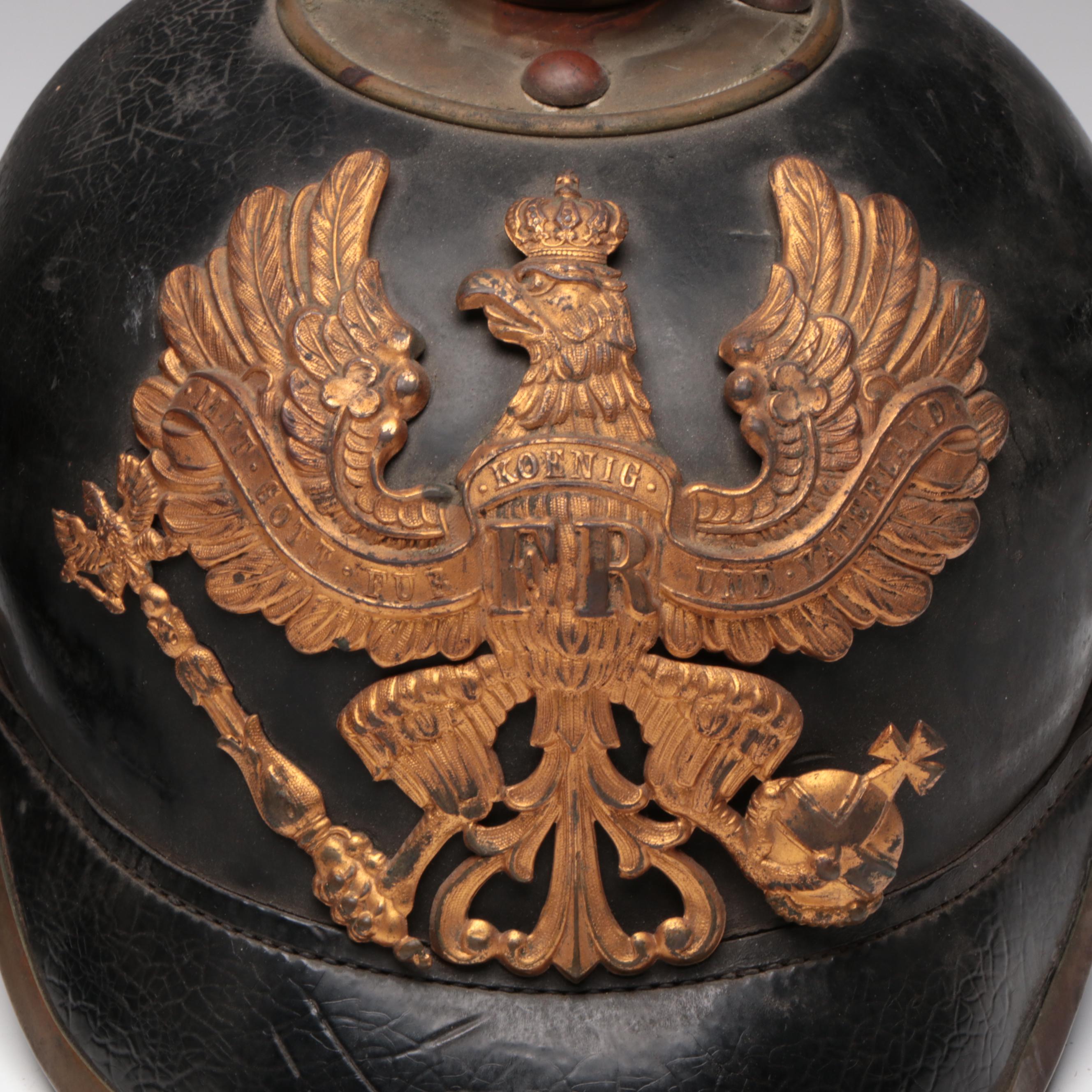 Two German WWI Pickelhaube Helmets, Early 20th Century
