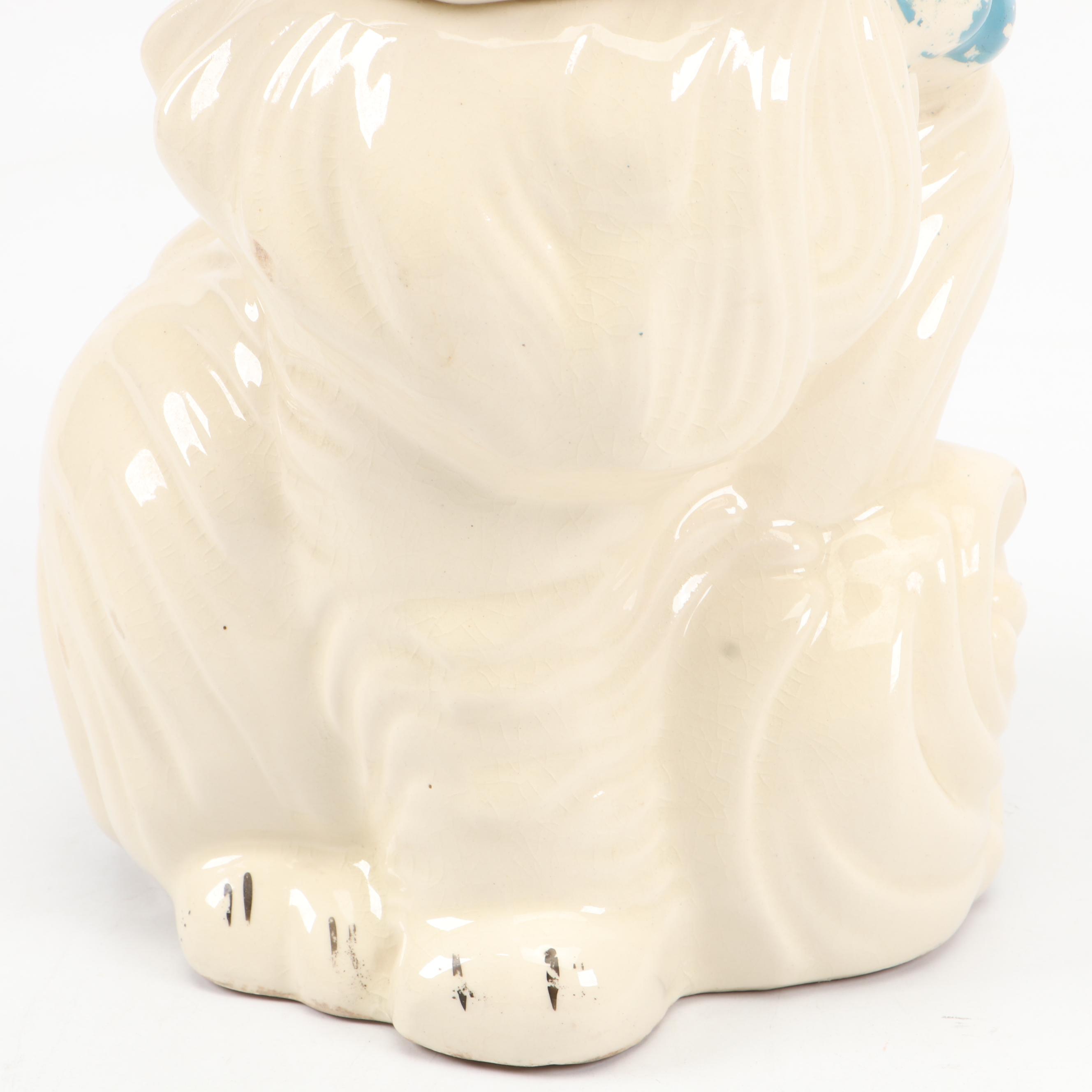 Mid Century Modern Ceramic Cat Shaped Cookie Jar, Mid-20th Century