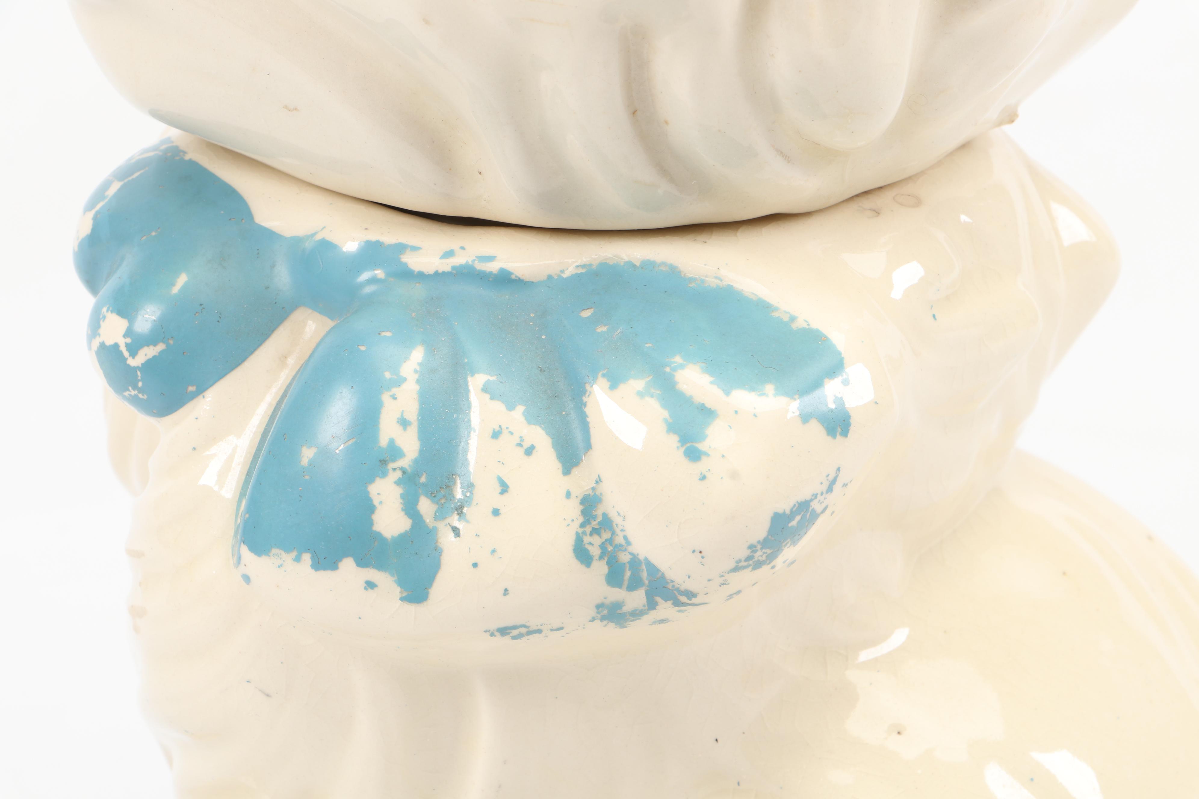 Mid Century Modern Ceramic Cat Shaped Cookie Jar, Mid-20th Century