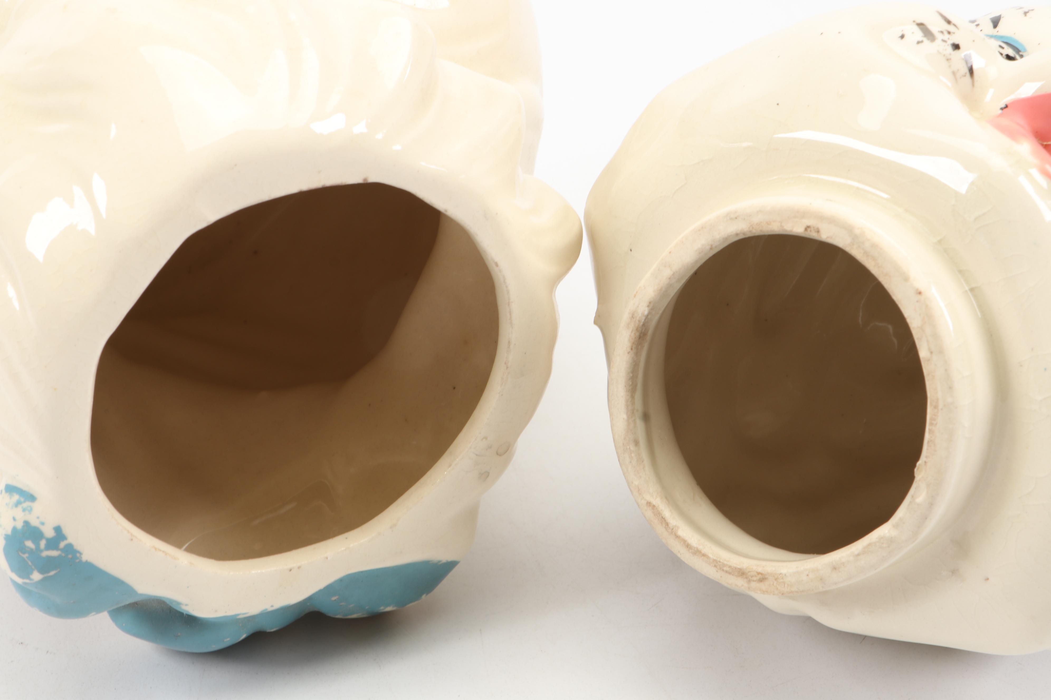 Mid Century Modern Ceramic Cat Shaped Cookie Jar, Mid-20th Century