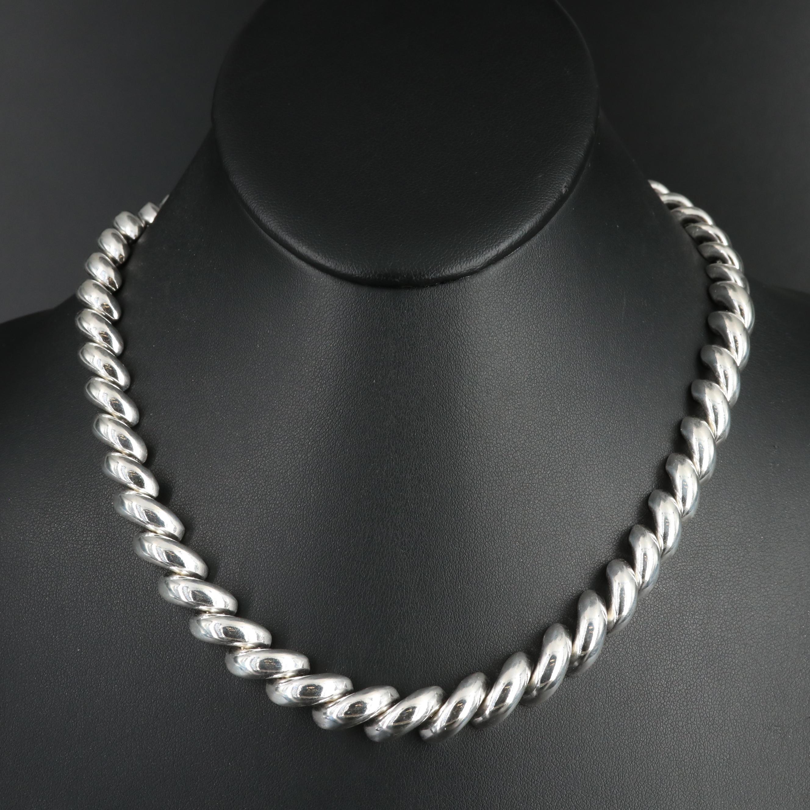 Italian Milor Sterling San Marco Chain Necklace