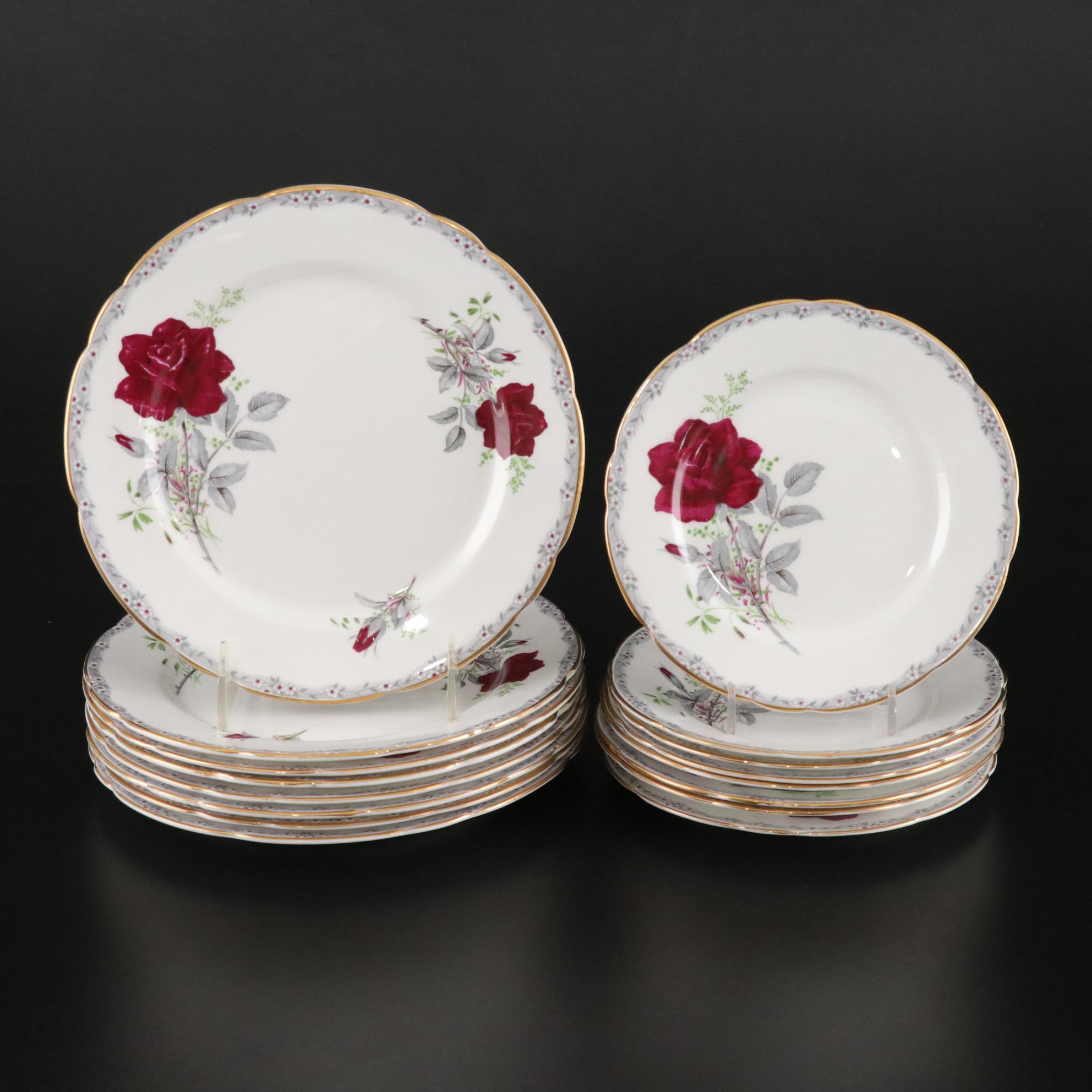 "Roses to Remember" Bone China Gilt Dinnerware by Royal Stafford