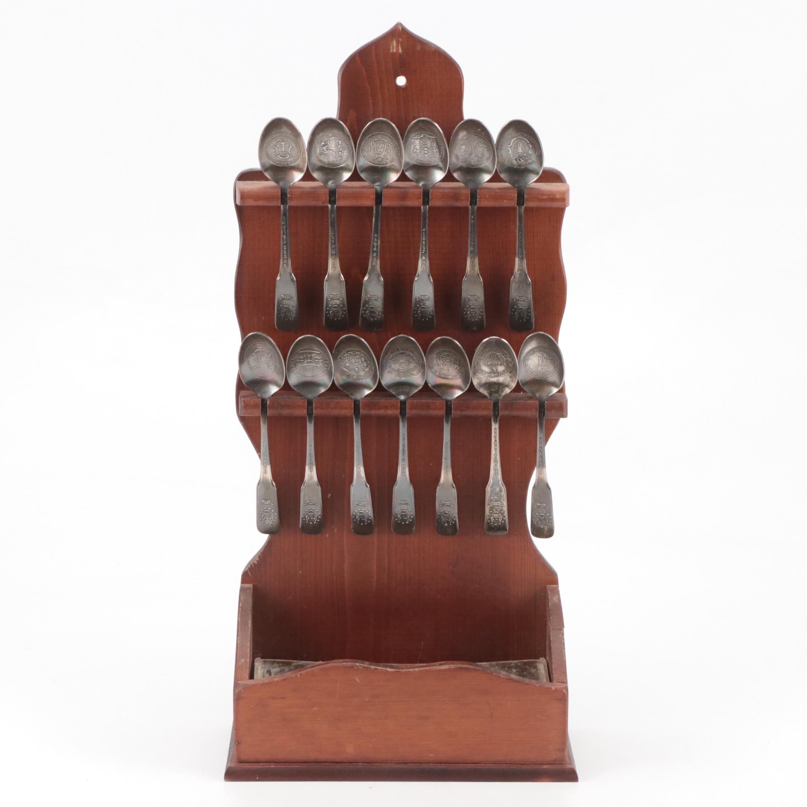 International Silver "13 Colonies Bicentennial" Silver Plate Spoons, 1976