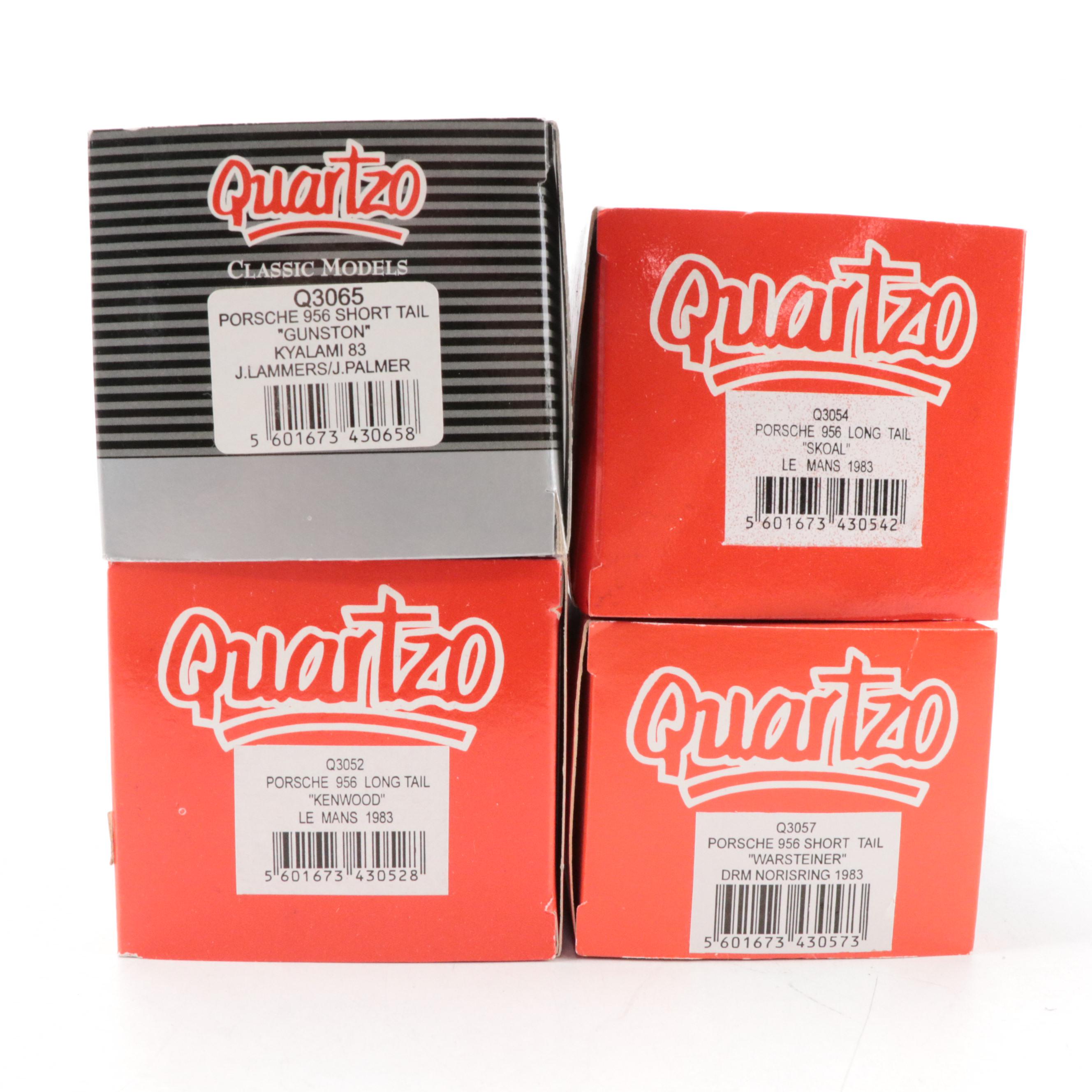 Quartzo Porsche 956, Jaguar IMSA Model Race Cars with Books, Late 20th Century