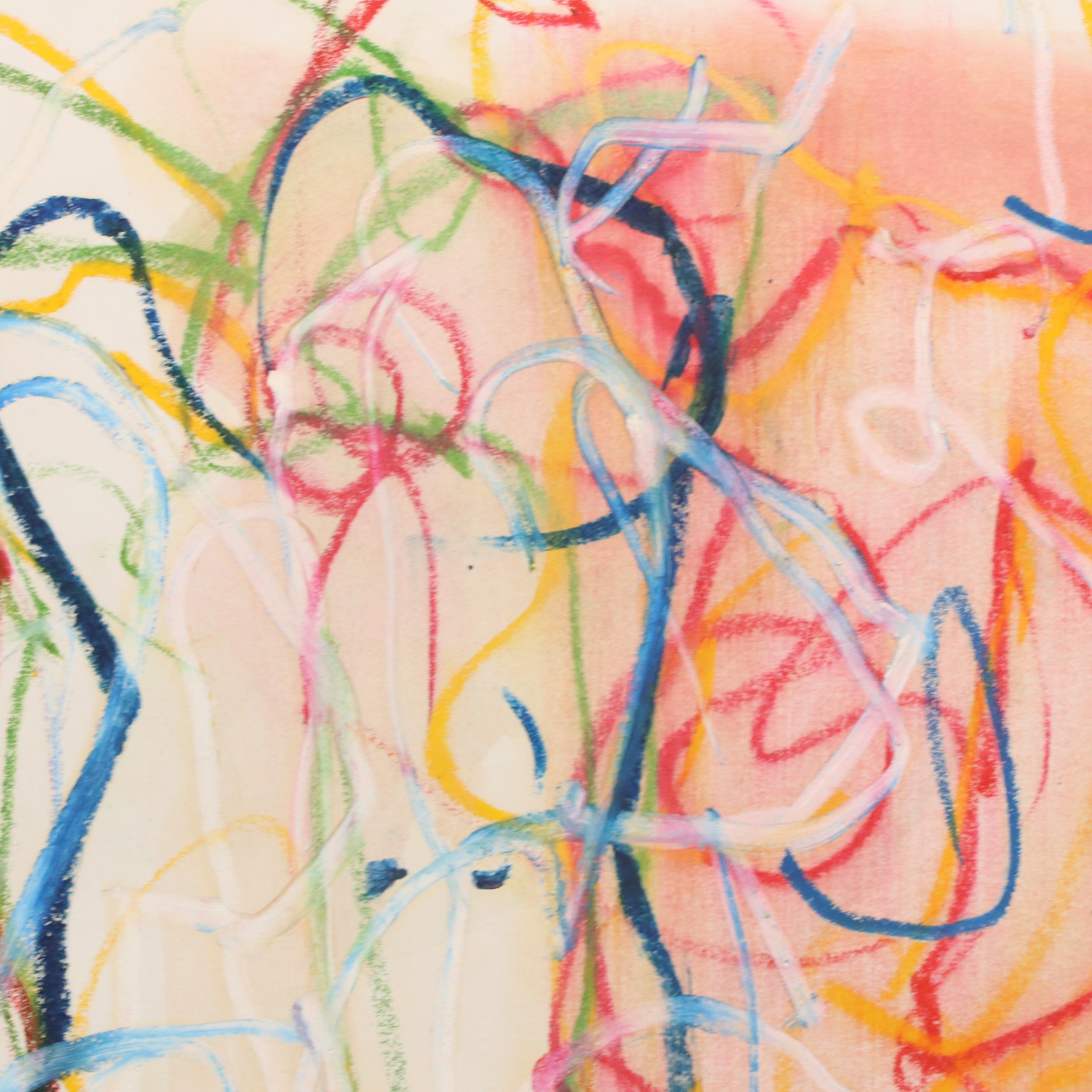 Jack Meanwell Modern Abstract Mixed Media Painting, 1980