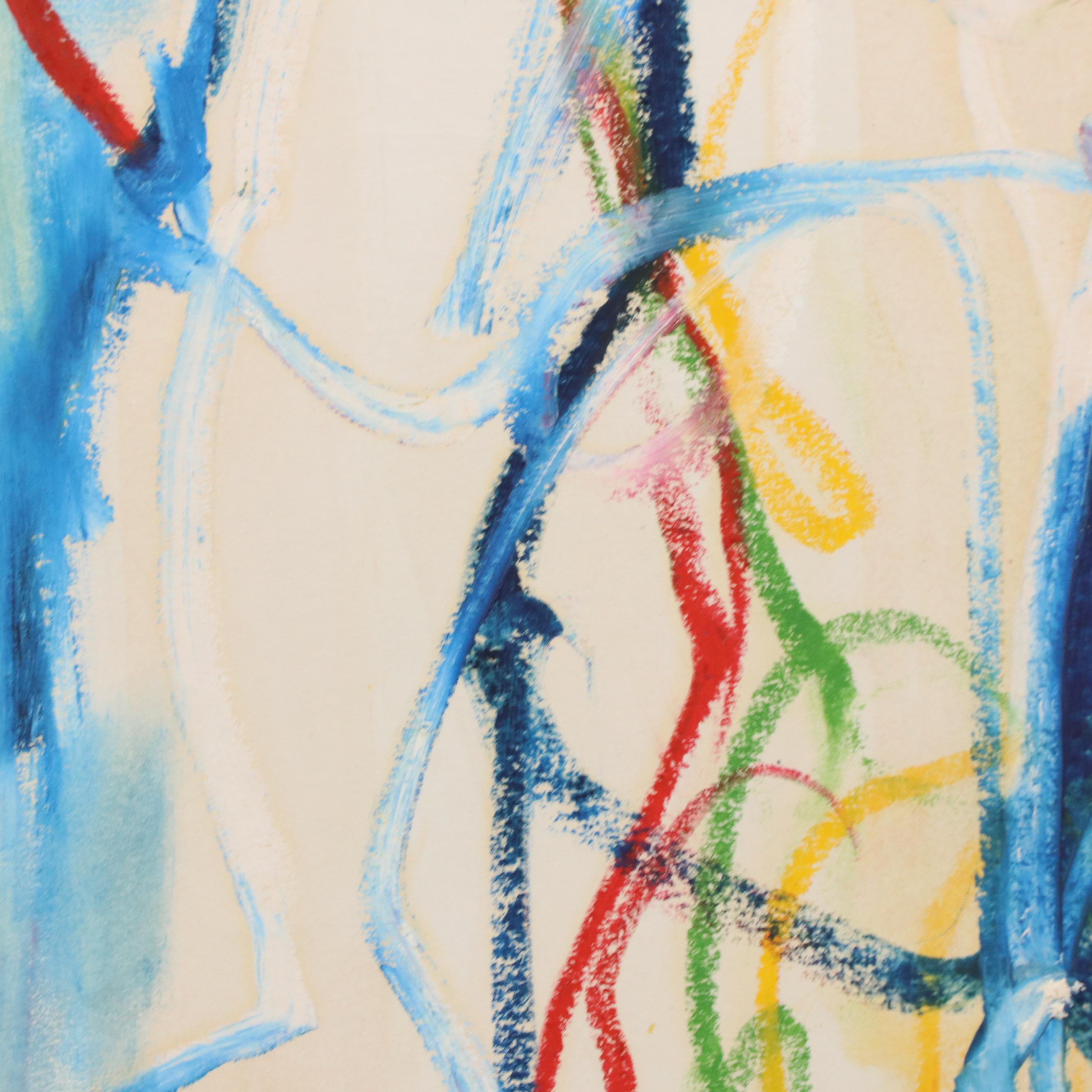 Jack Meanwell Modern Abstract Mixed Media Painting, 1980