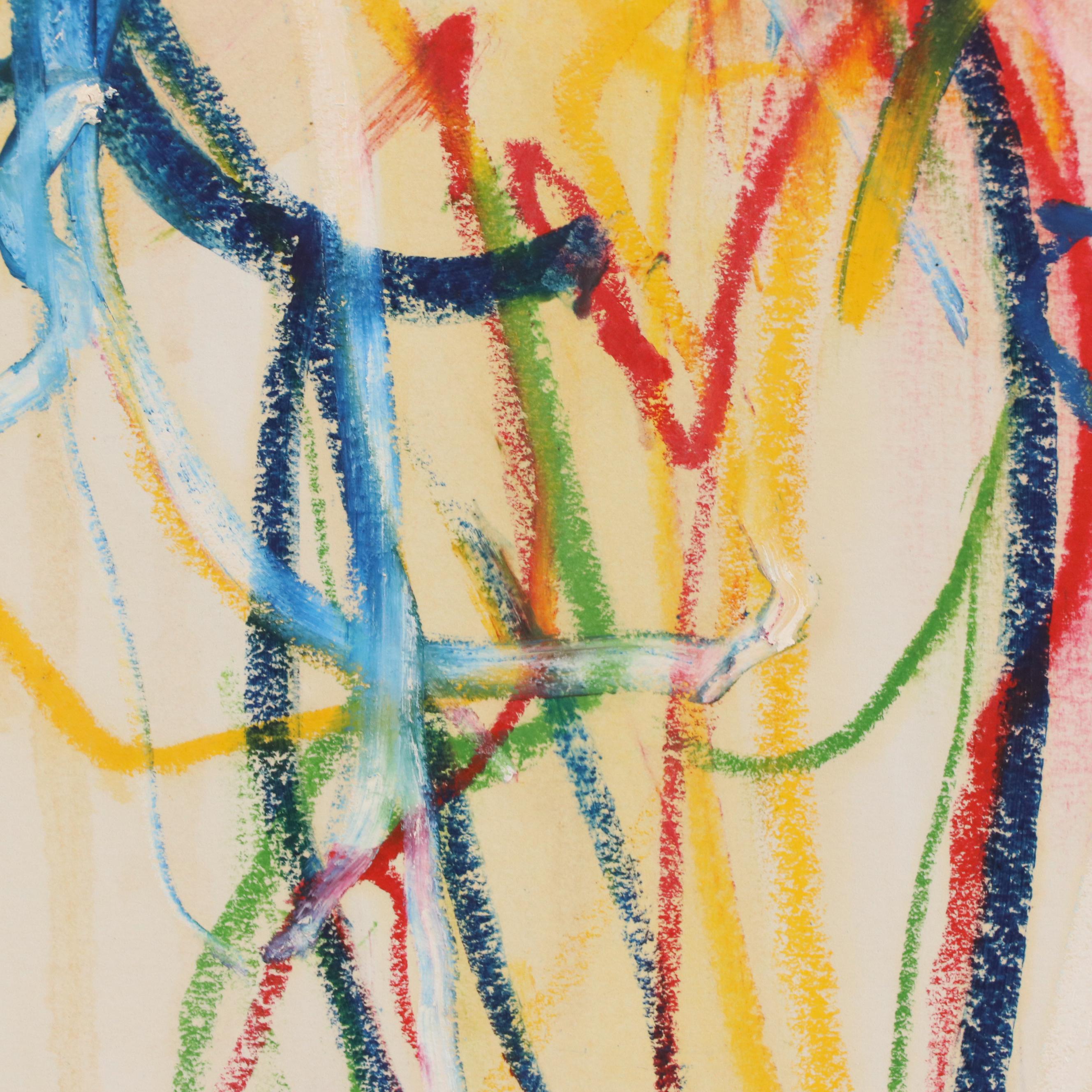 Jack Meanwell Modern Abstract Mixed Media Painting, 1980