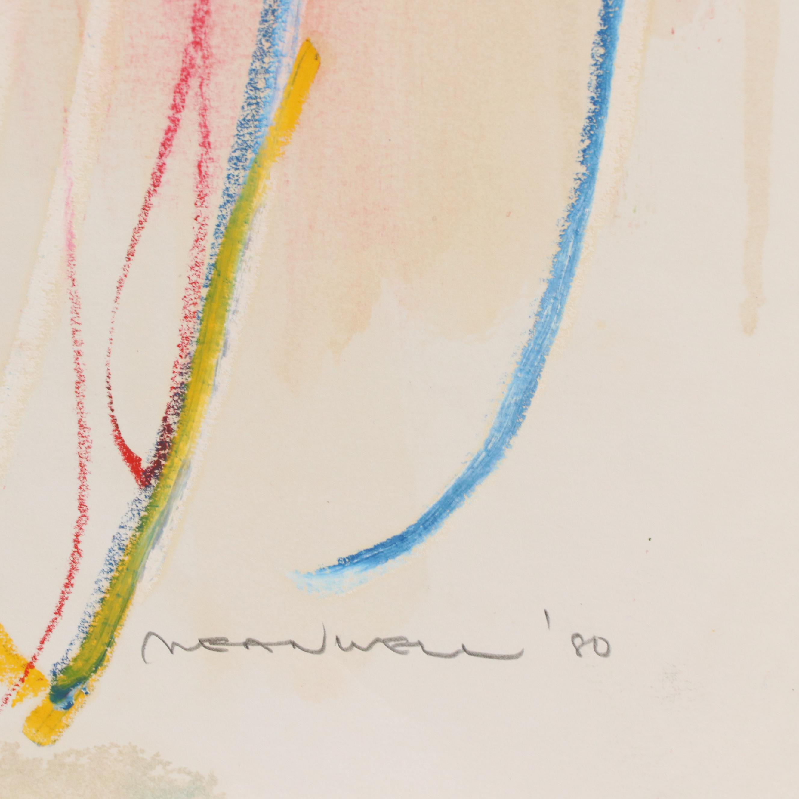 Jack Meanwell Modern Abstract Mixed Media Painting, 1980