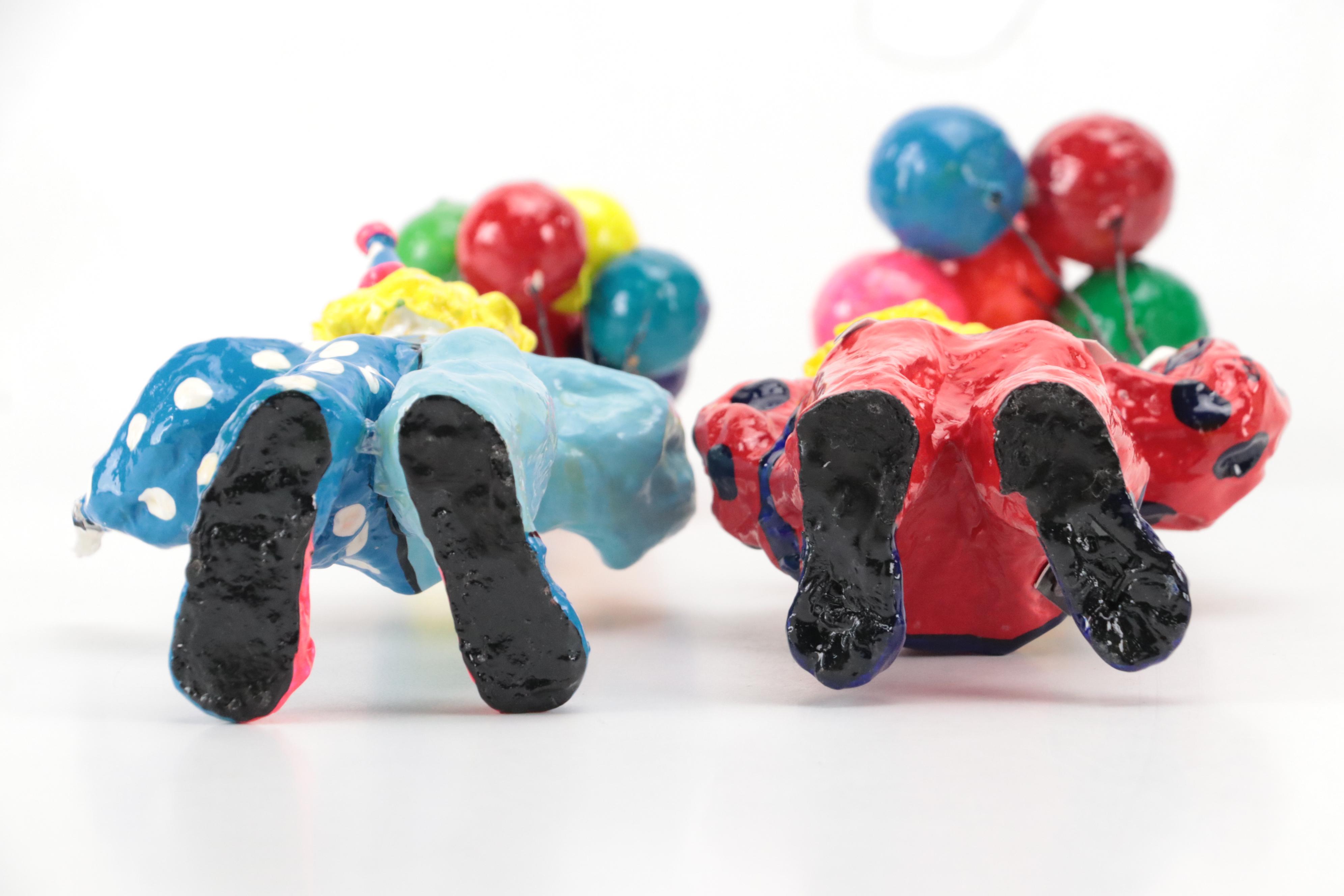 Home Goods Painted Metal Candle Holder with Handmade Figurines