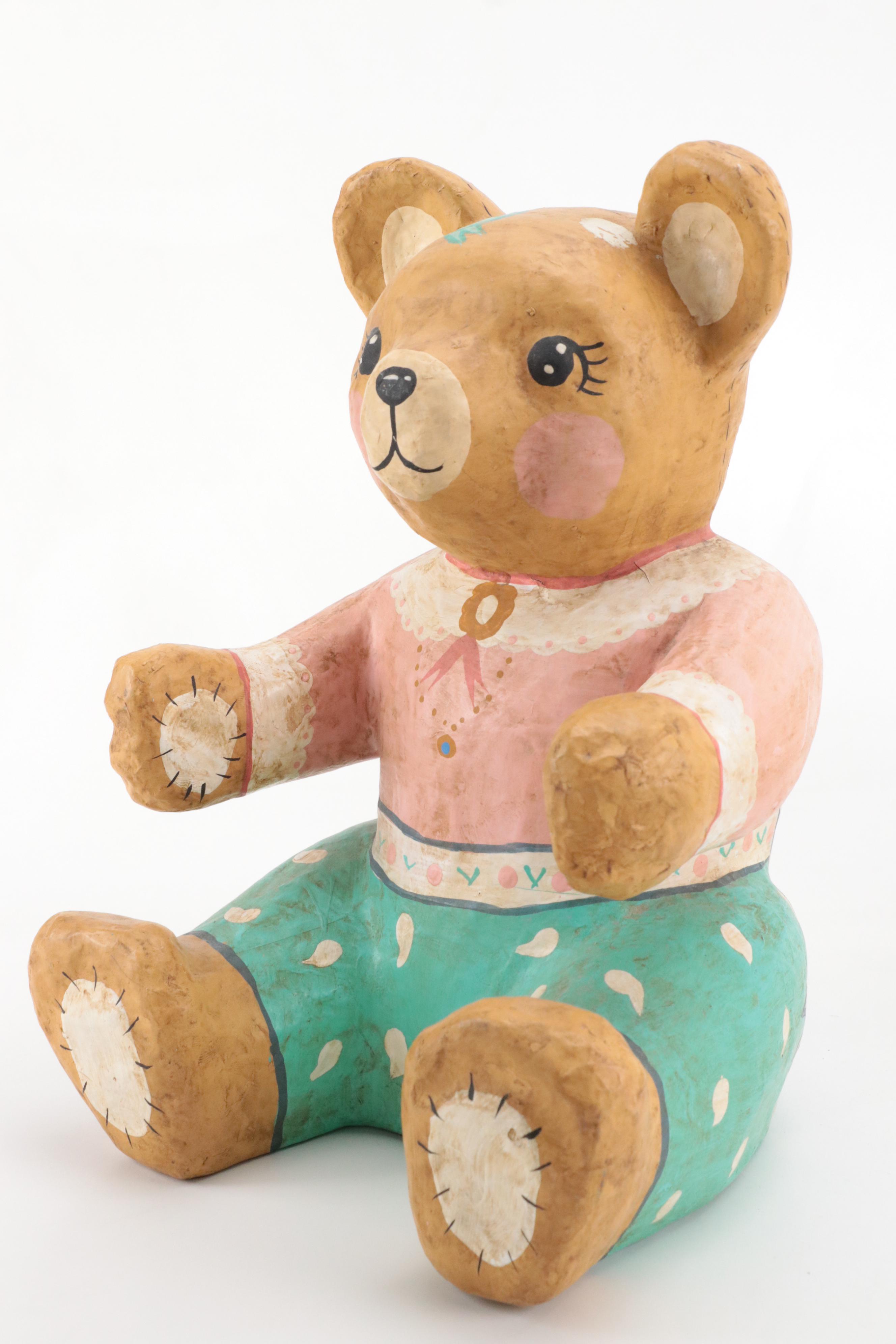 Home Goods Painted Metal Candle Holder with Handmade Figurines