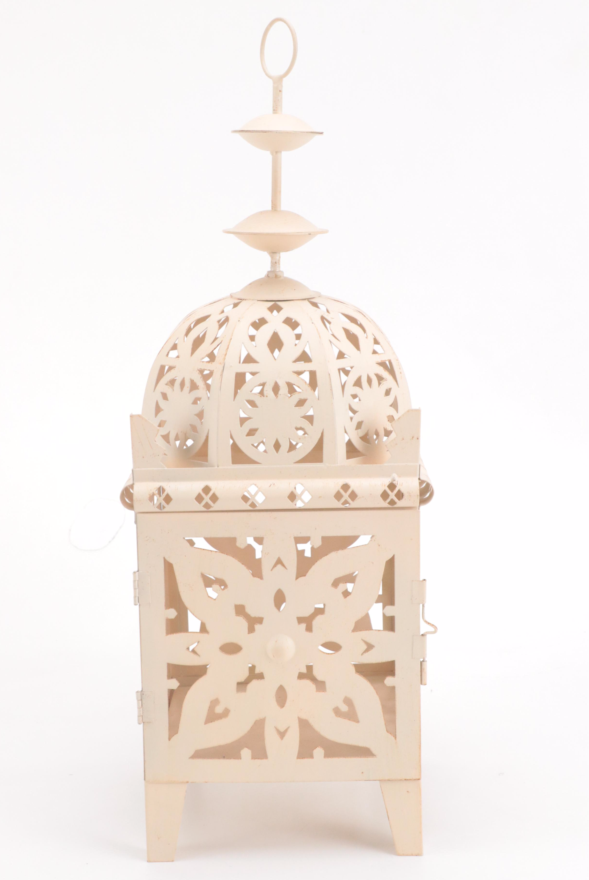 Home Goods Painted Metal Candle Holder with Handmade Figurines