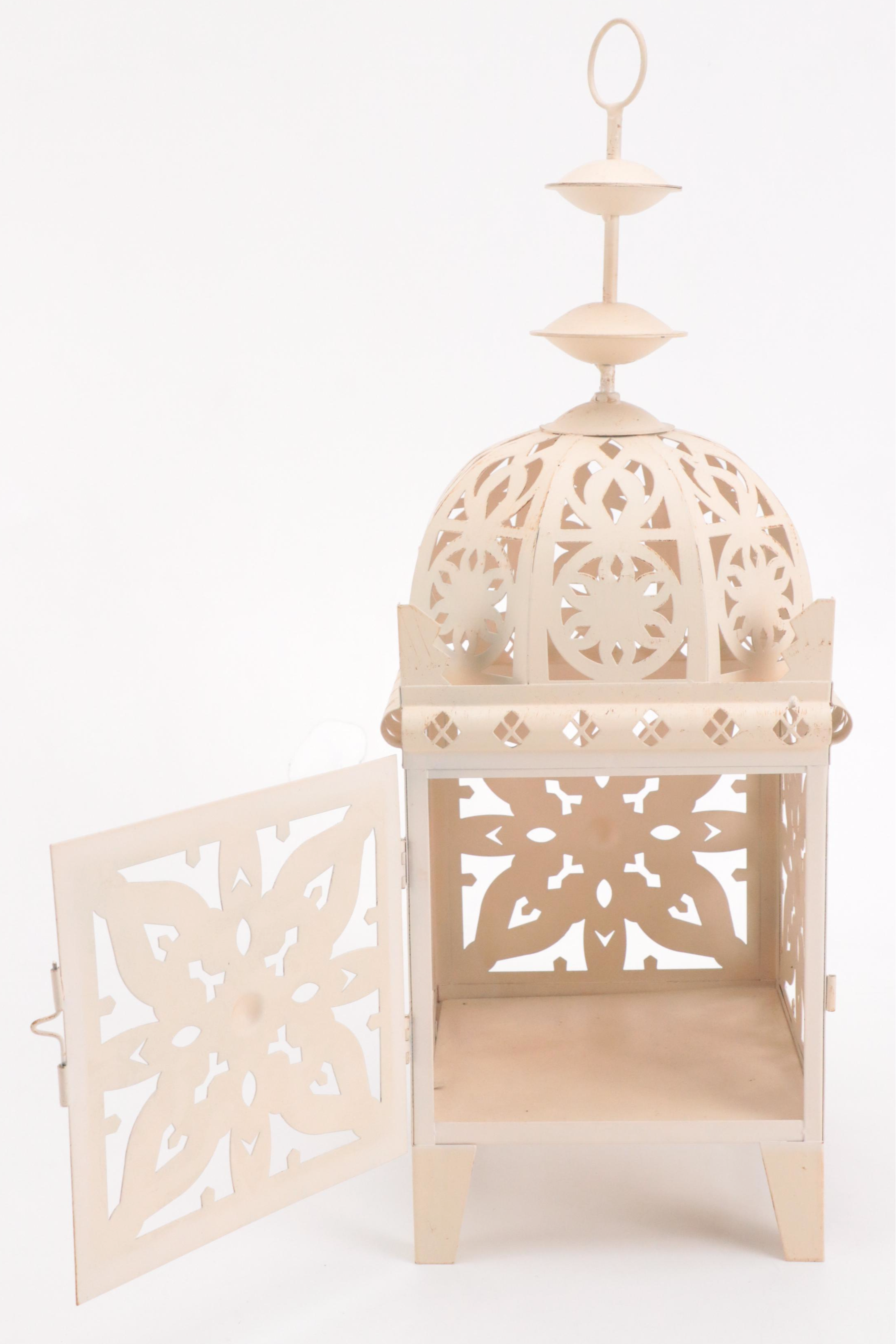 Home Goods Painted Metal Candle Holder with Handmade Figurines