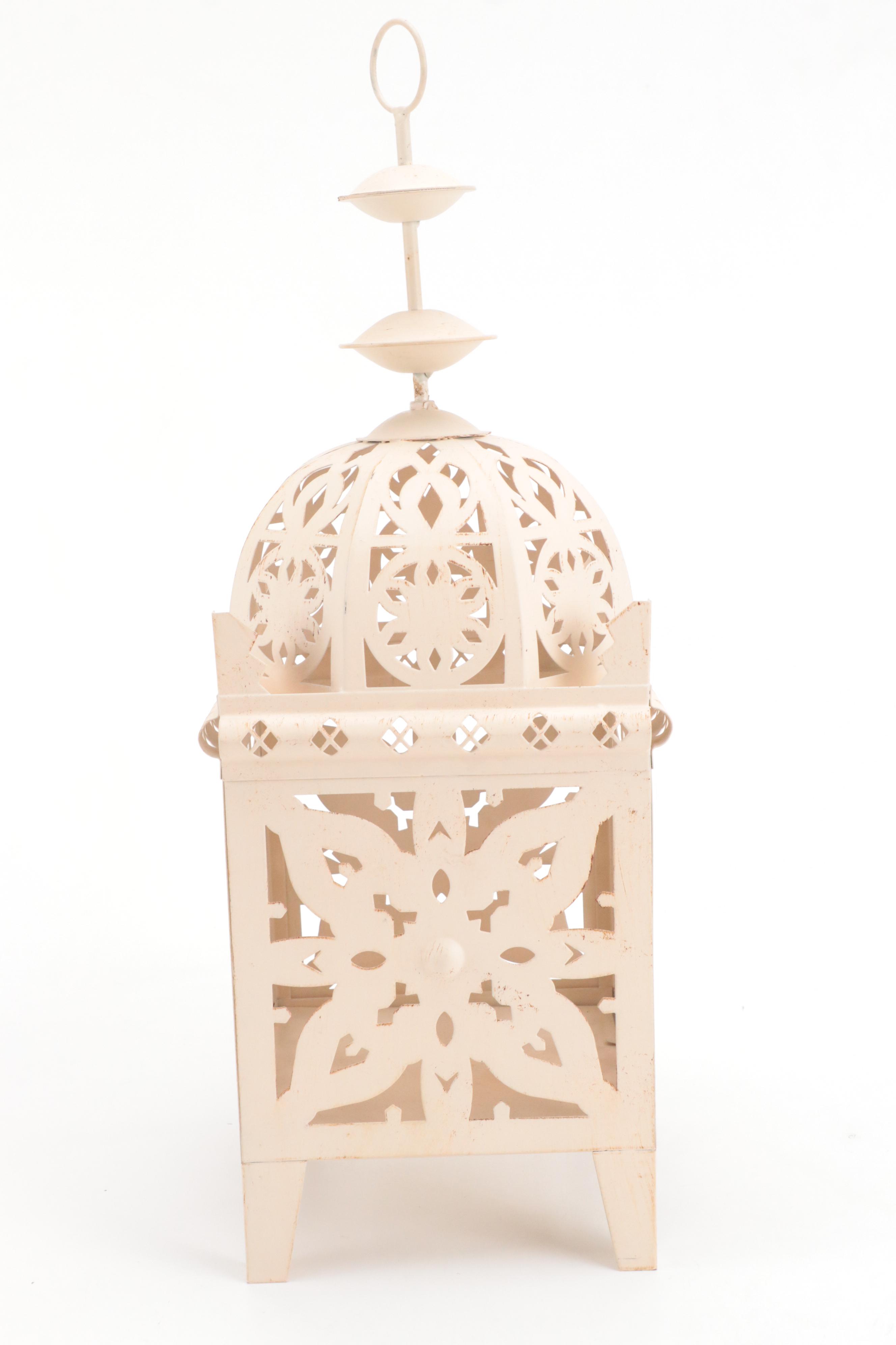 Home Goods Painted Metal Candle Holder with Handmade Figurines