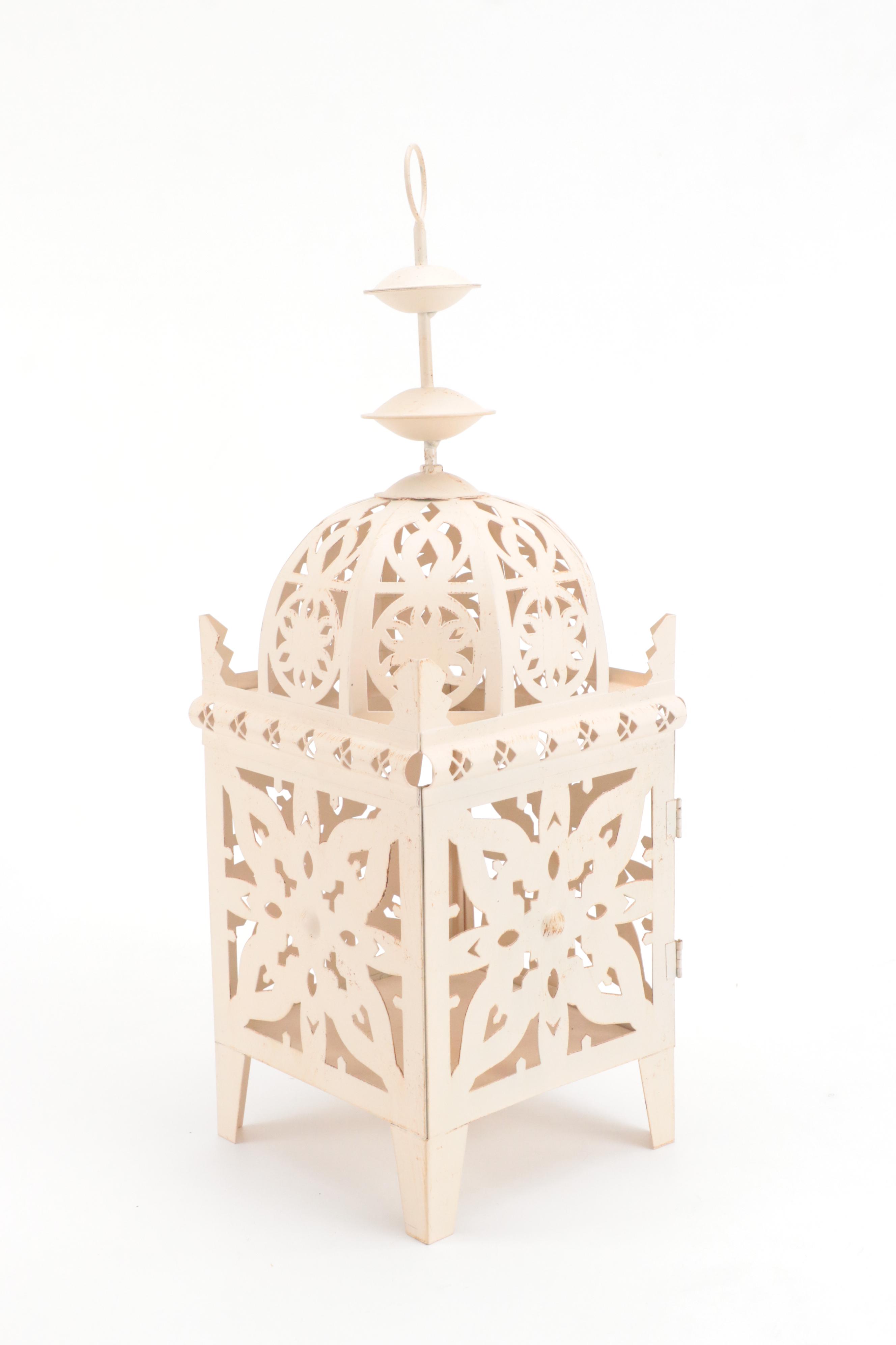 Home Goods Painted Metal Candle Holder with Handmade Figurines