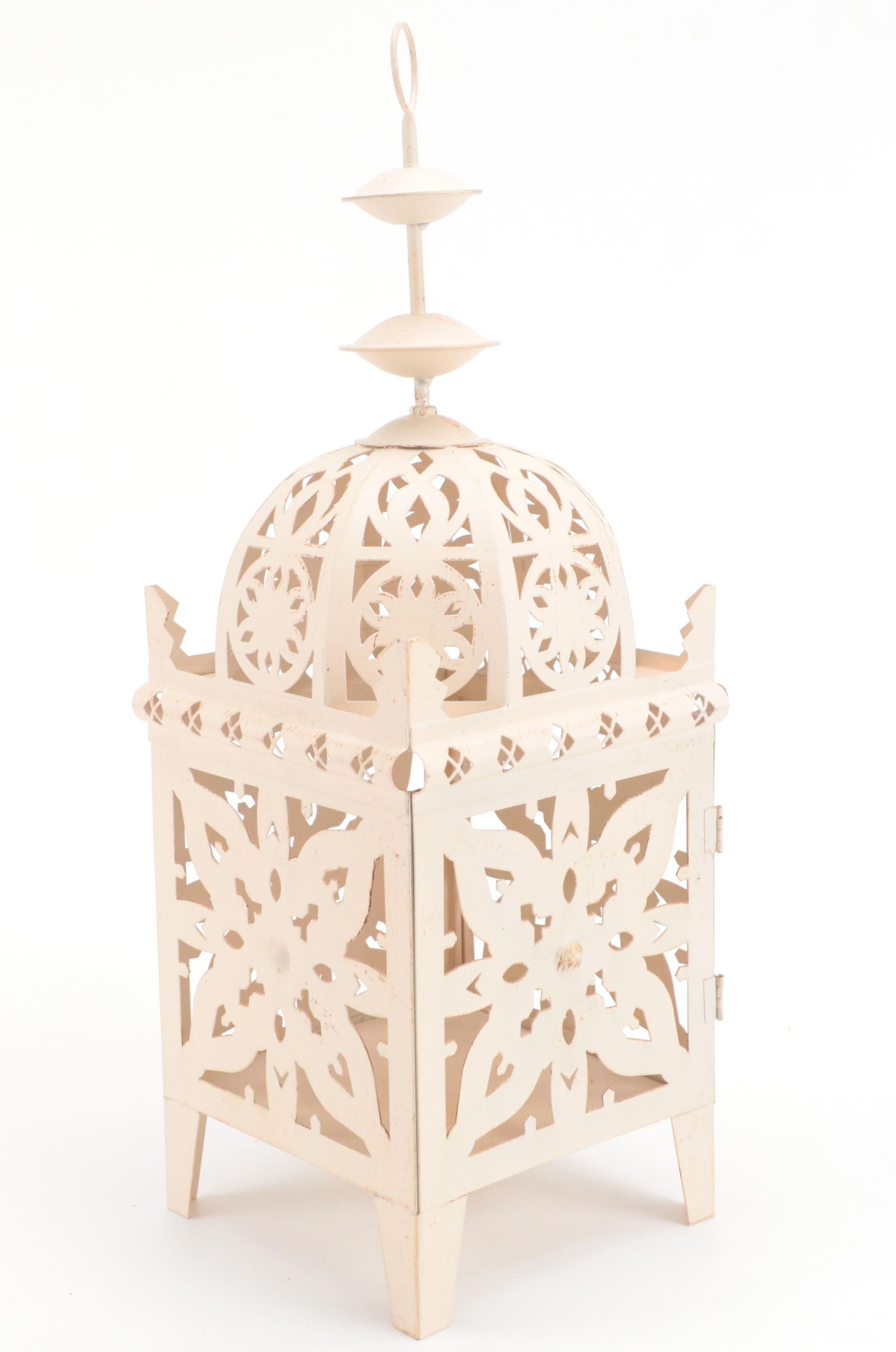 Home Goods Painted Metal Candle Holder with Handmade Figurines