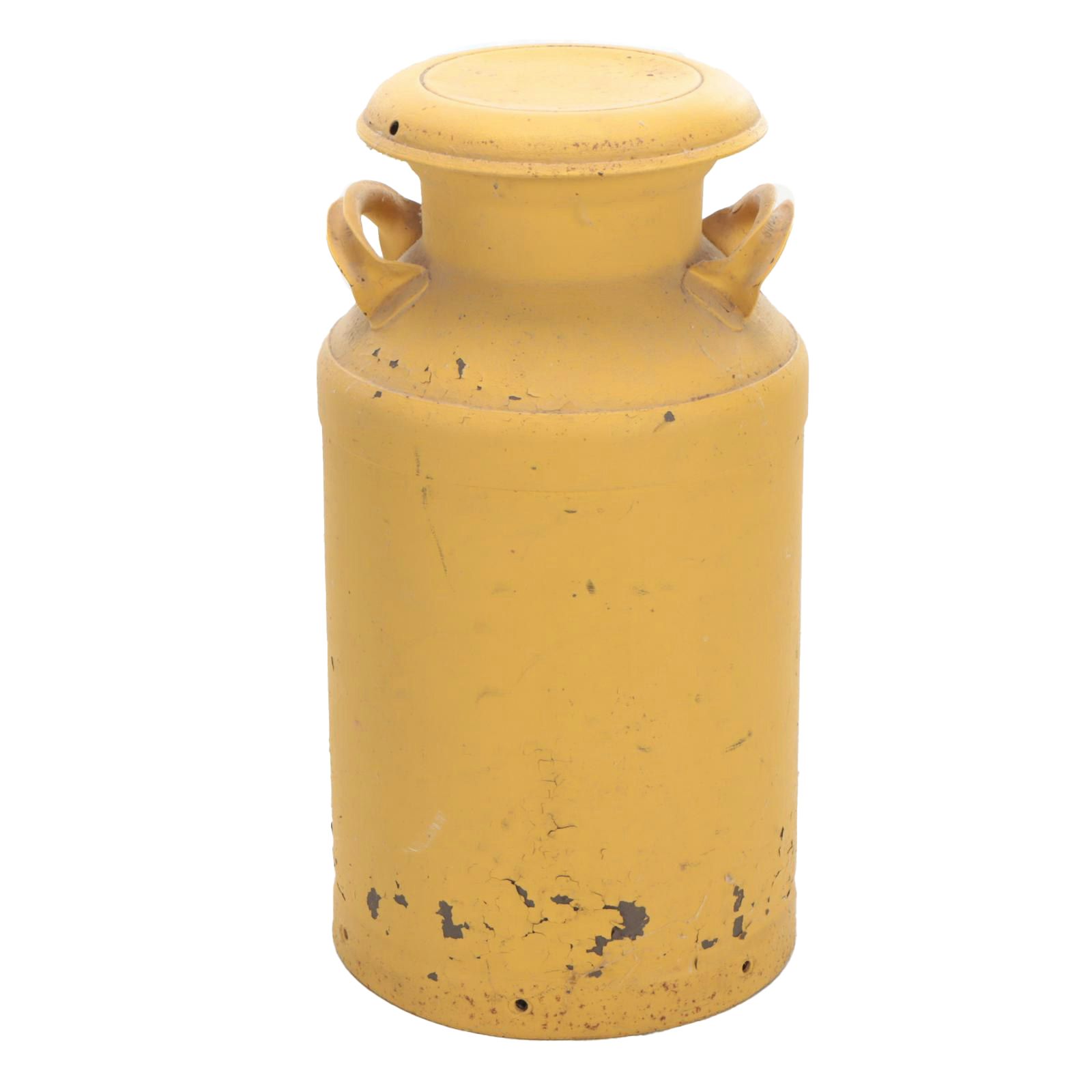 Superior Painted Yellow Milk Can, Mid-20th Century