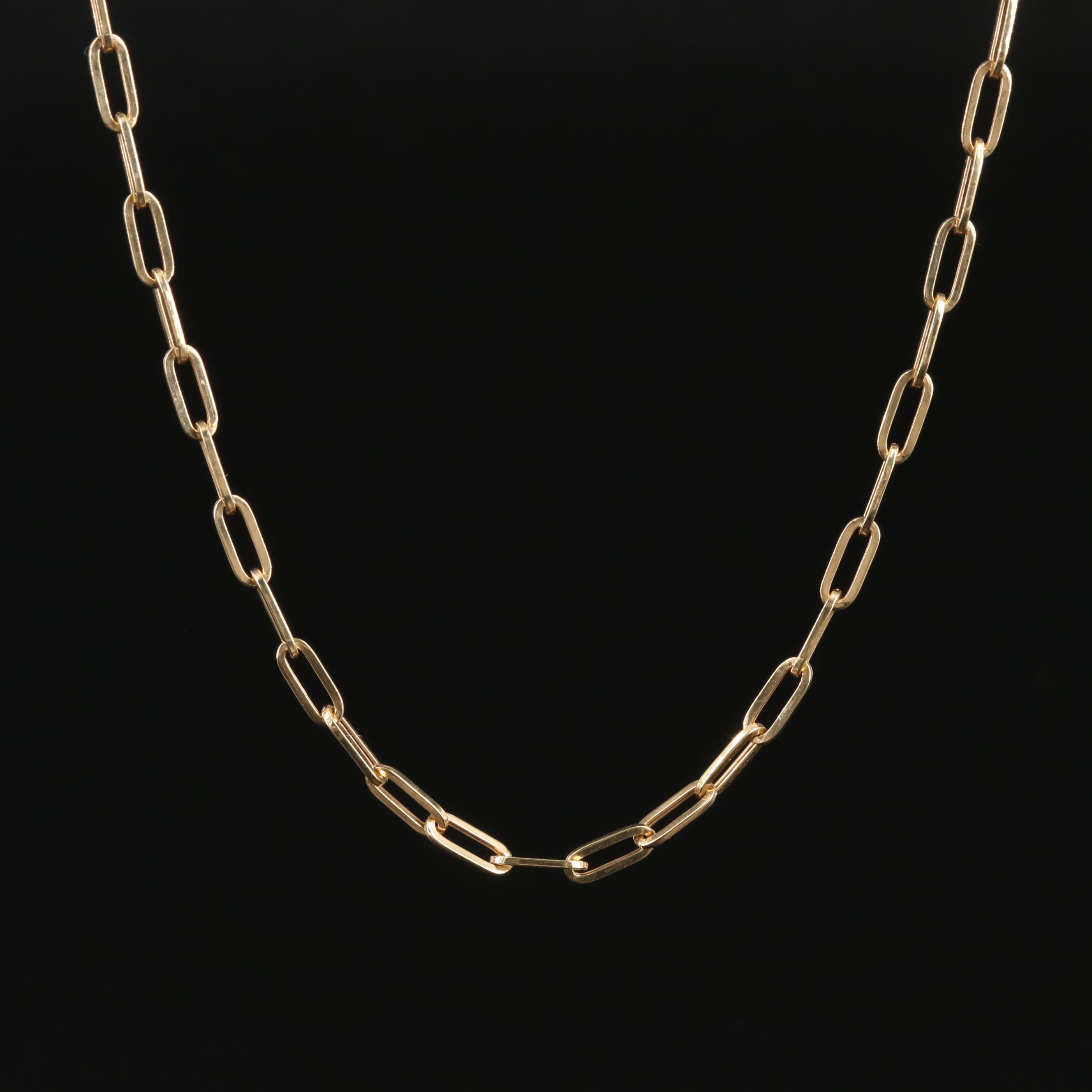 10K Paper Clip Chain Necklace