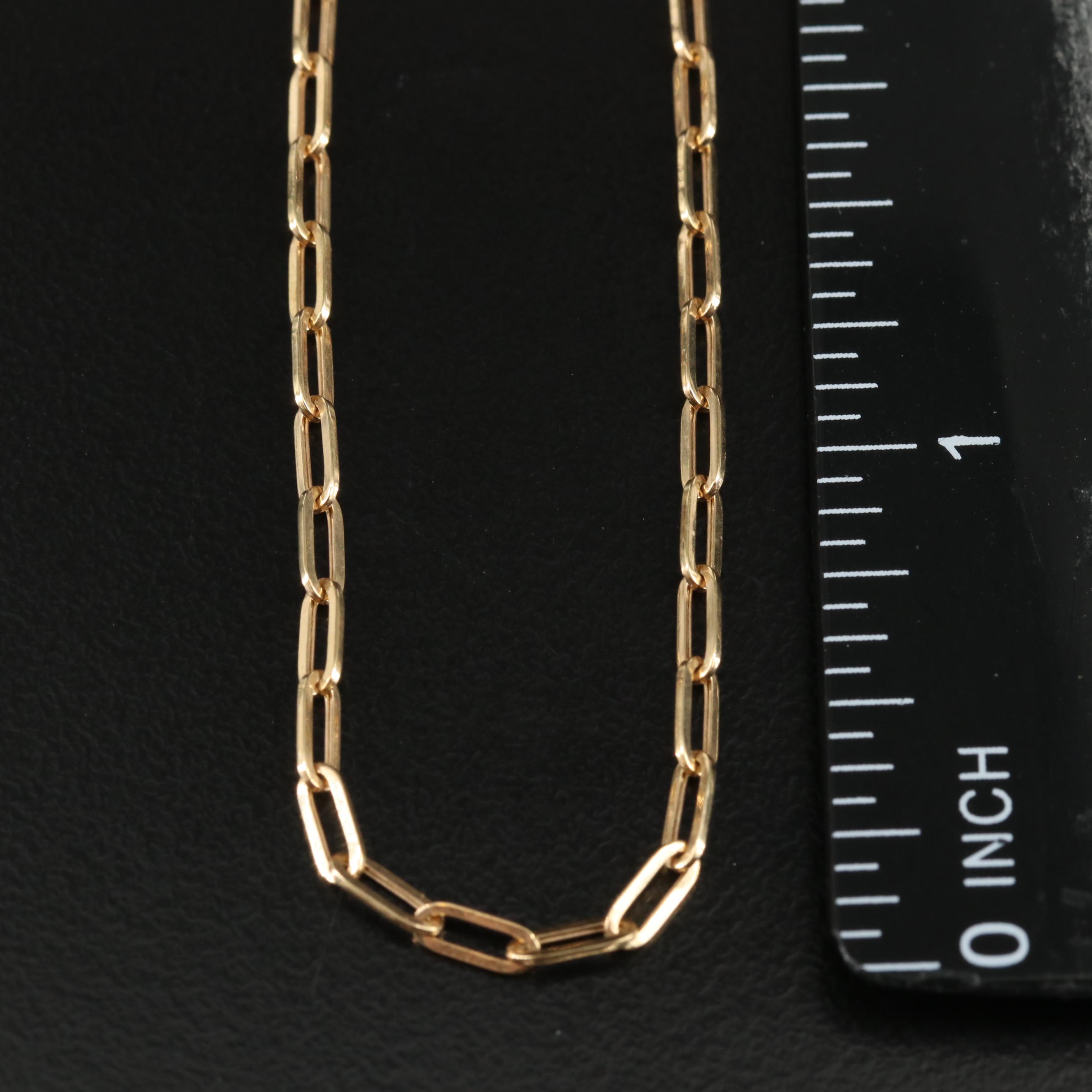 10K Paper Clip Chain Necklace