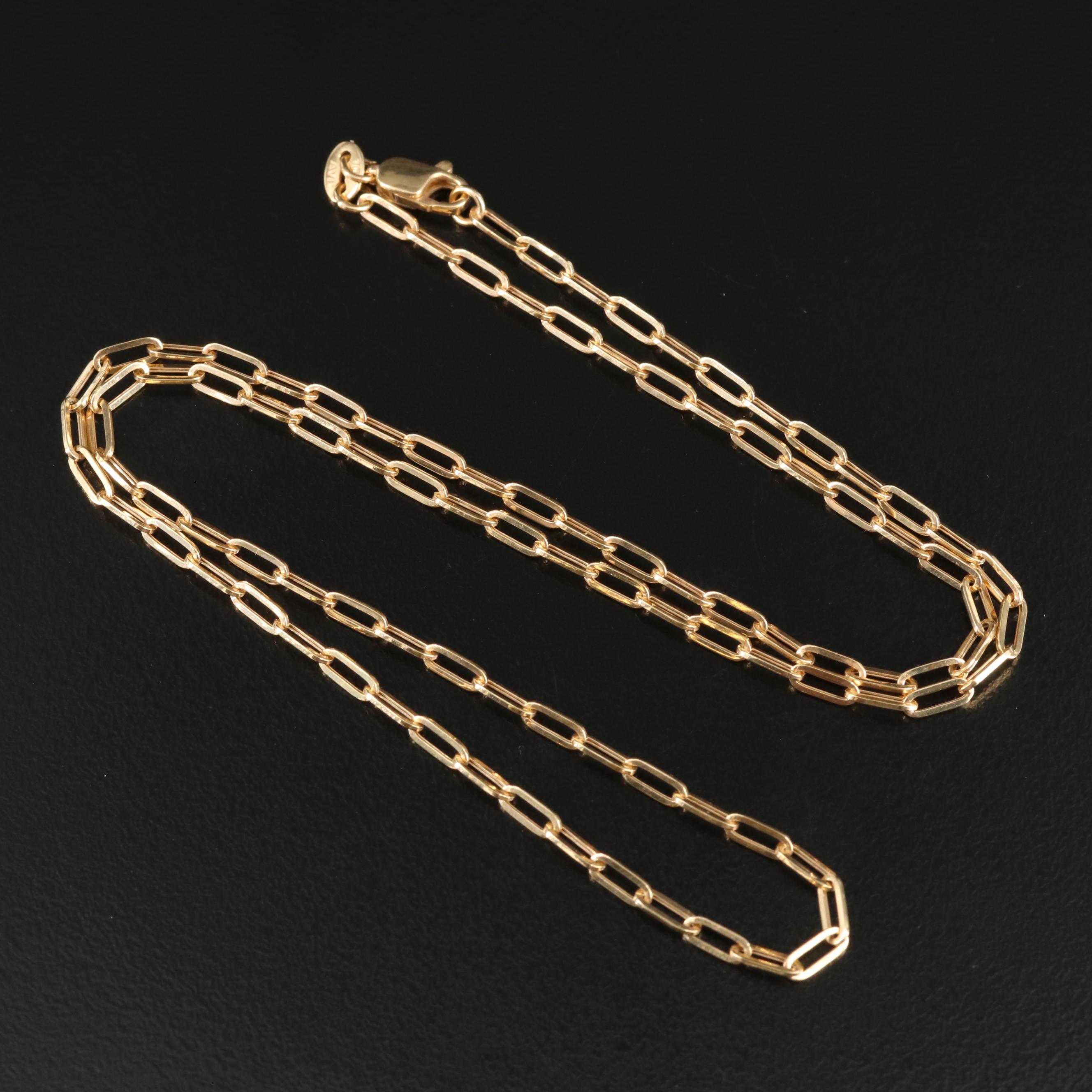 10K Paper Clip Chain Necklace