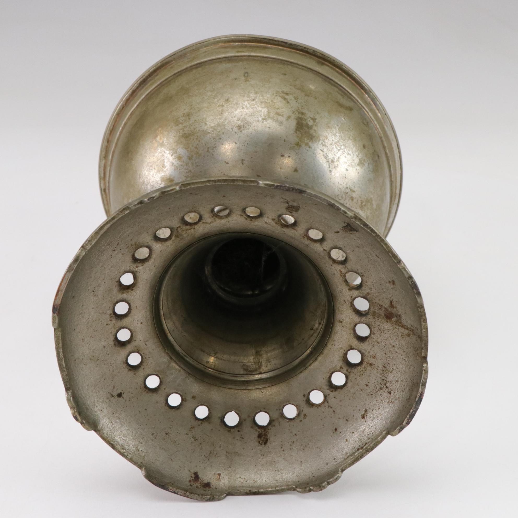 Pair Of Oil Hurricane Lamps with Roseville Creamer