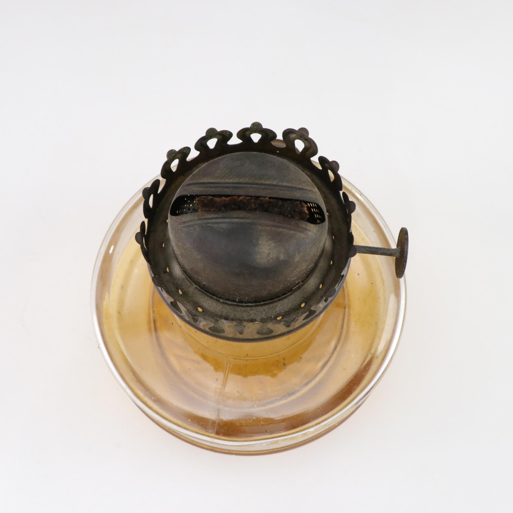 Pair Of Oil Hurricane Lamps with Roseville Creamer