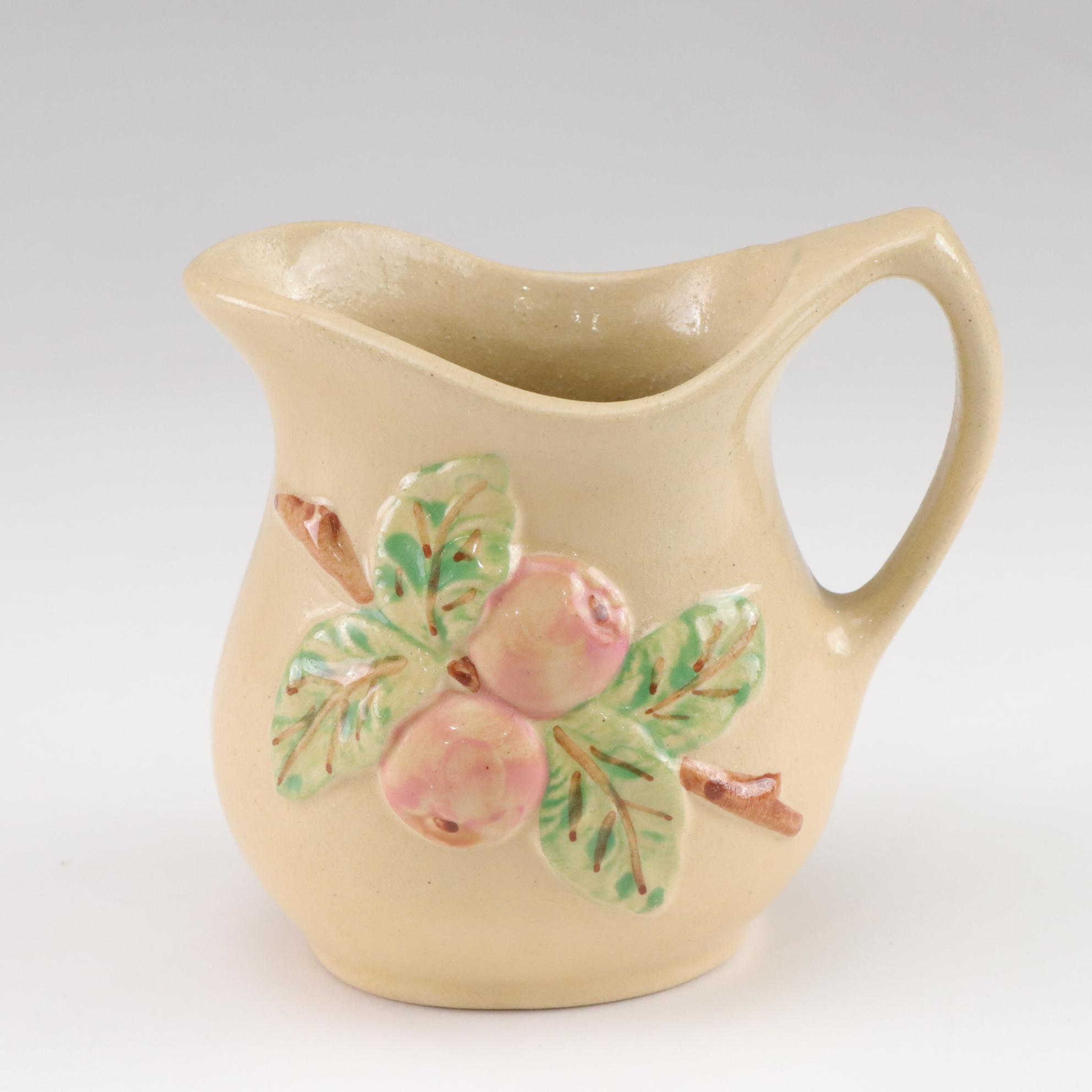 Pair Of Oil Hurricane Lamps with Roseville Creamer