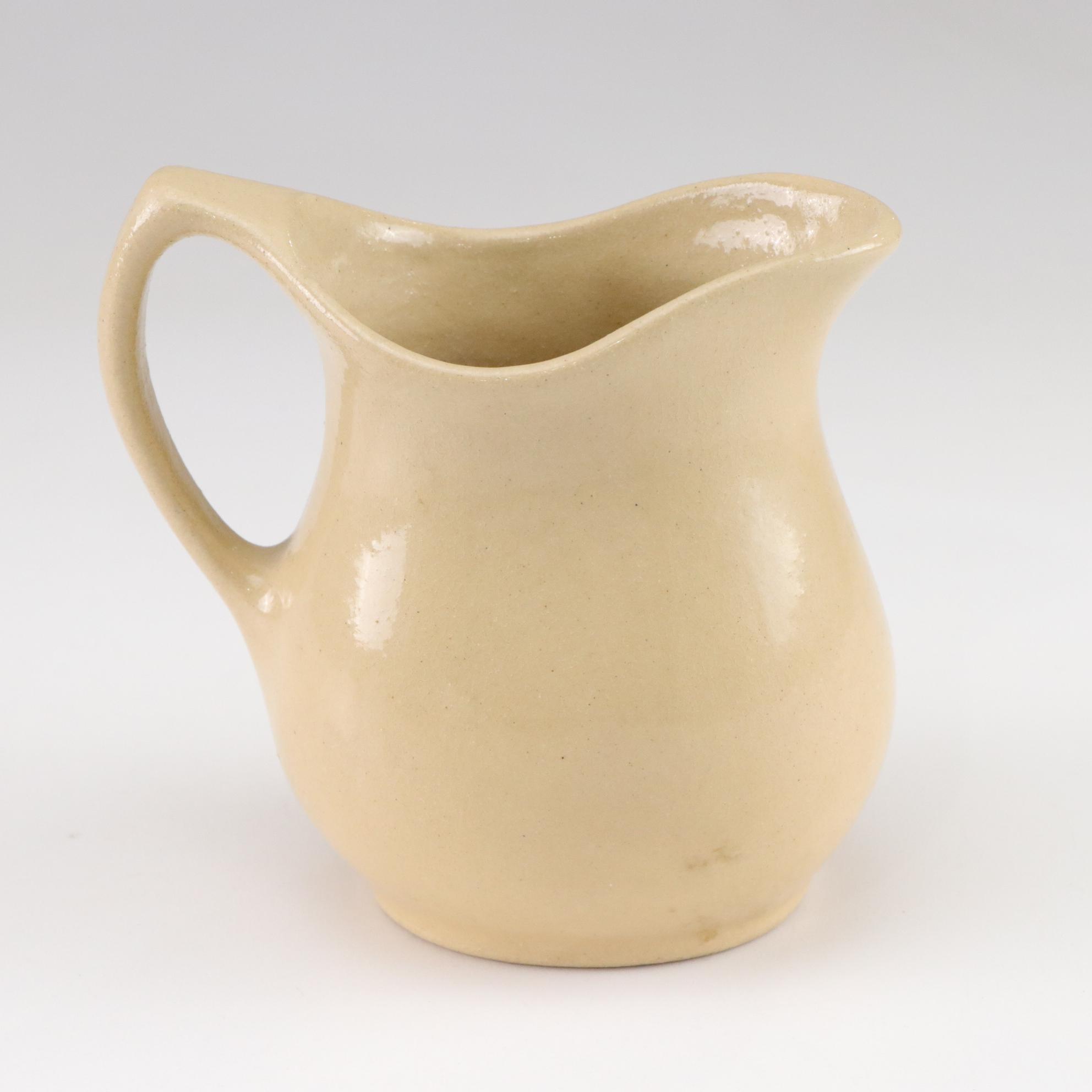 Pair Of Oil Hurricane Lamps with Roseville Creamer