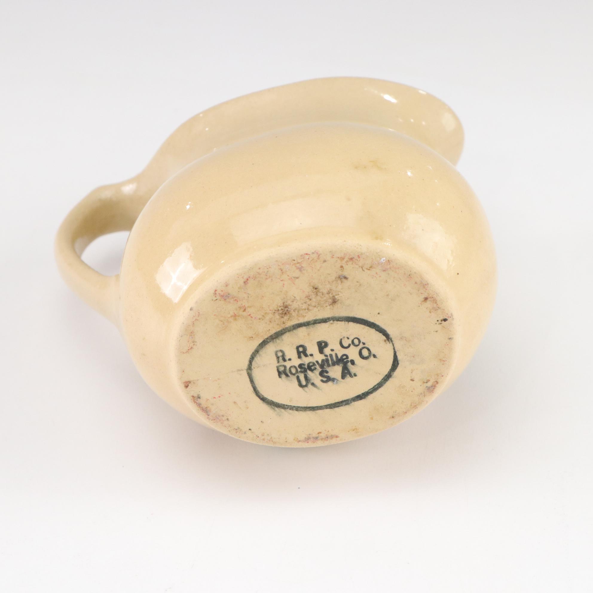 Pair Of Oil Hurricane Lamps with Roseville Creamer