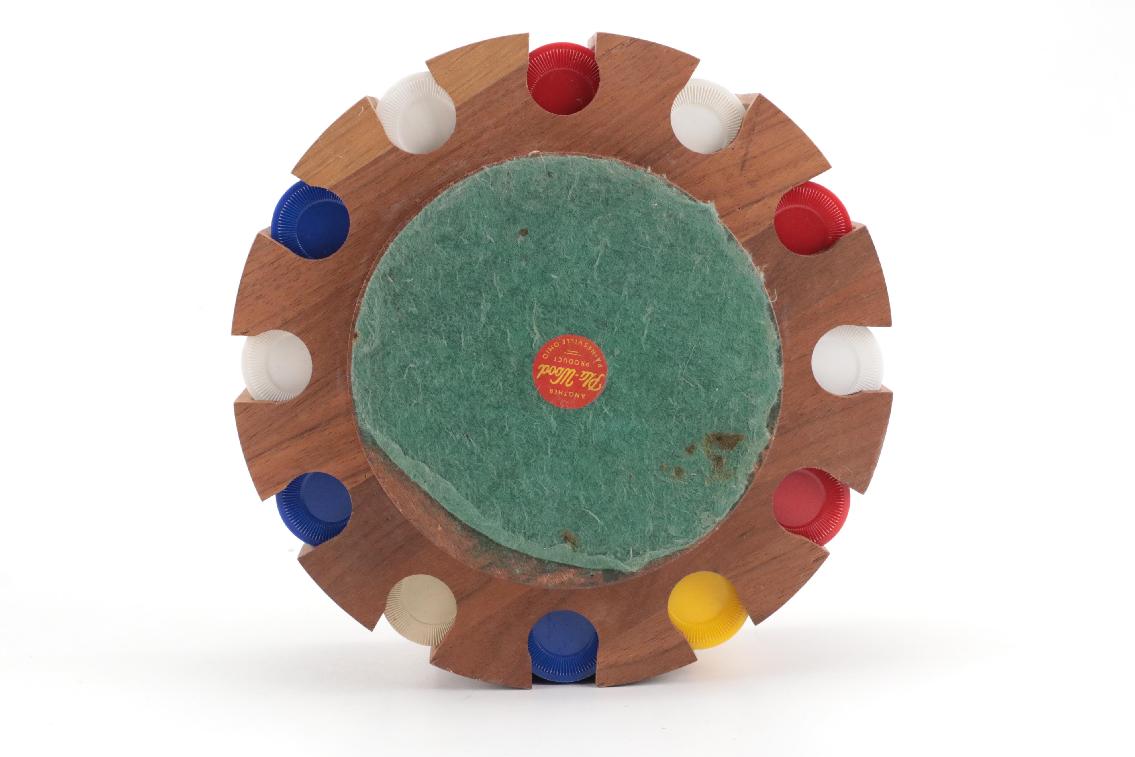 Marlboro Plastic Poker Chips in Oak Case with Other Poker Chip Set