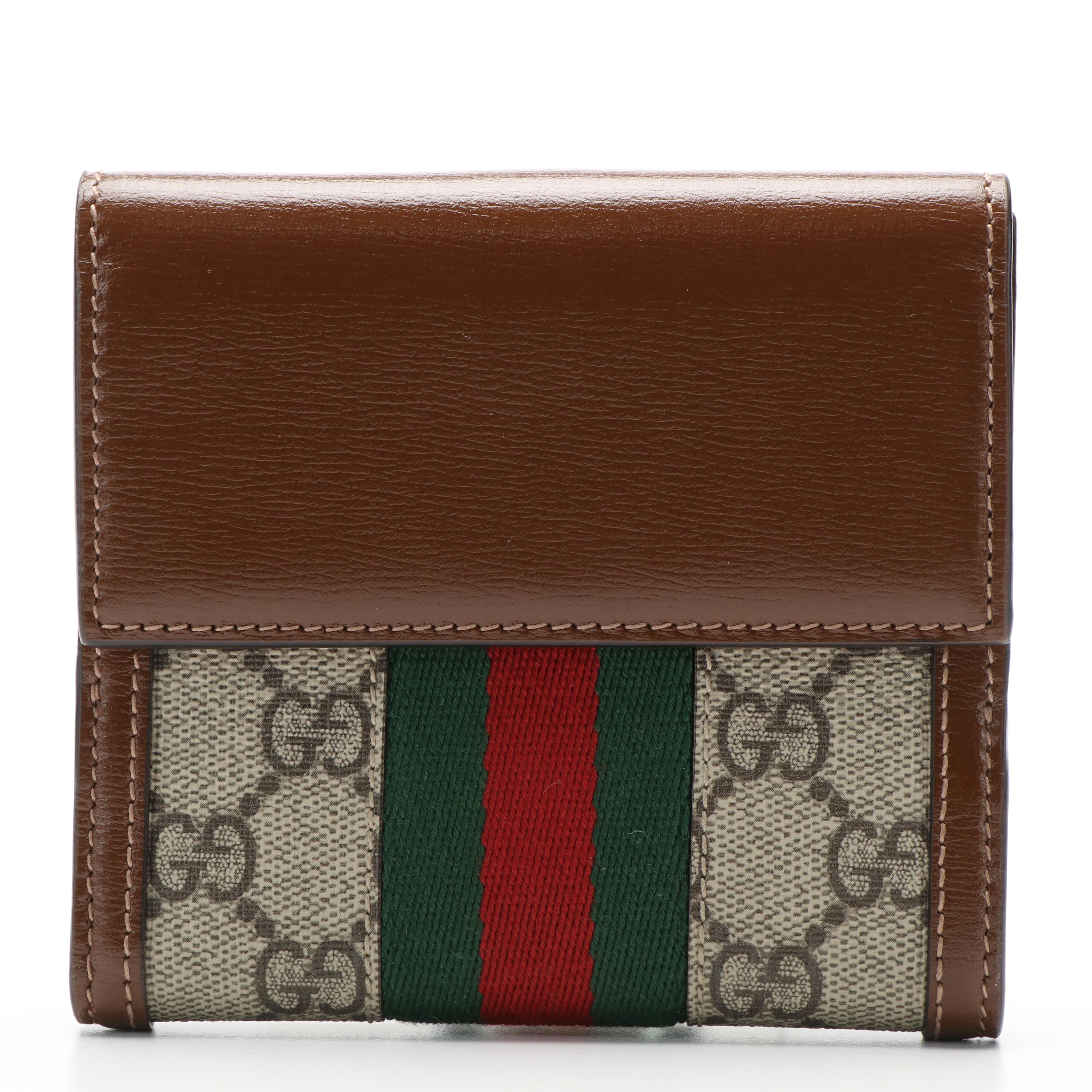 Gucci Ophidia French Flap Wallet in GG Canvas and Leather Everything But The House