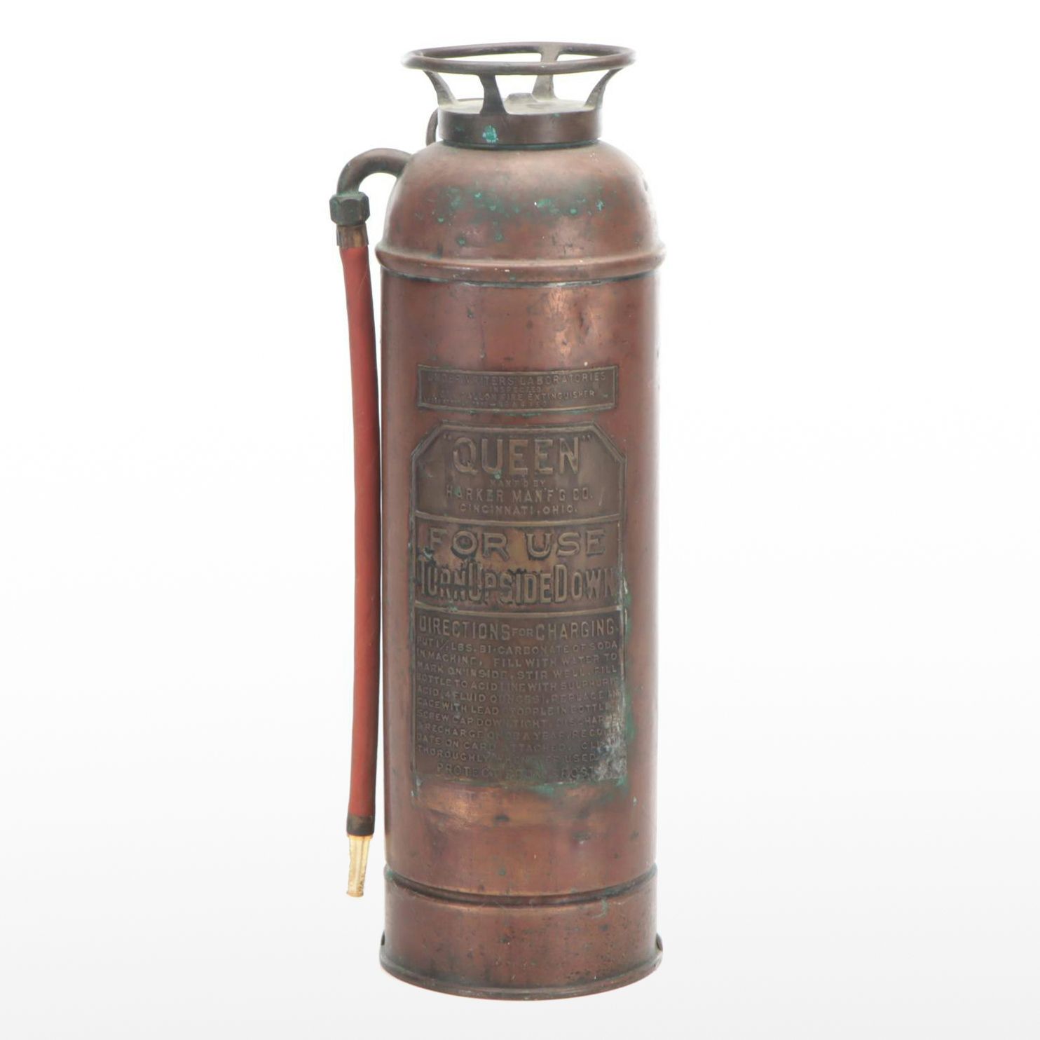 Harker Mfg Co. "Queen" Copper and Rubber Fire Extinguisher