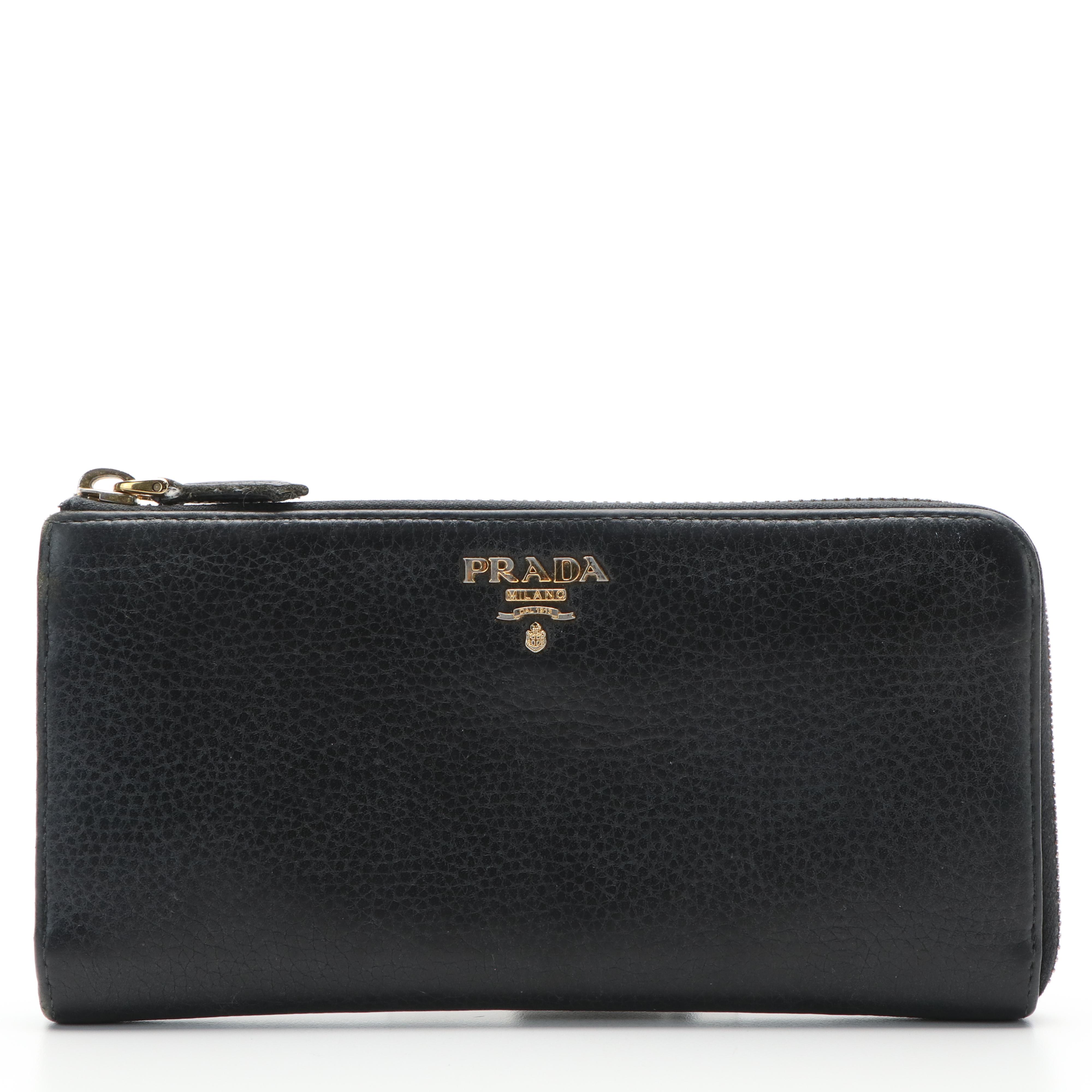 Prada Daino Vitello Leather Continental Wallet
