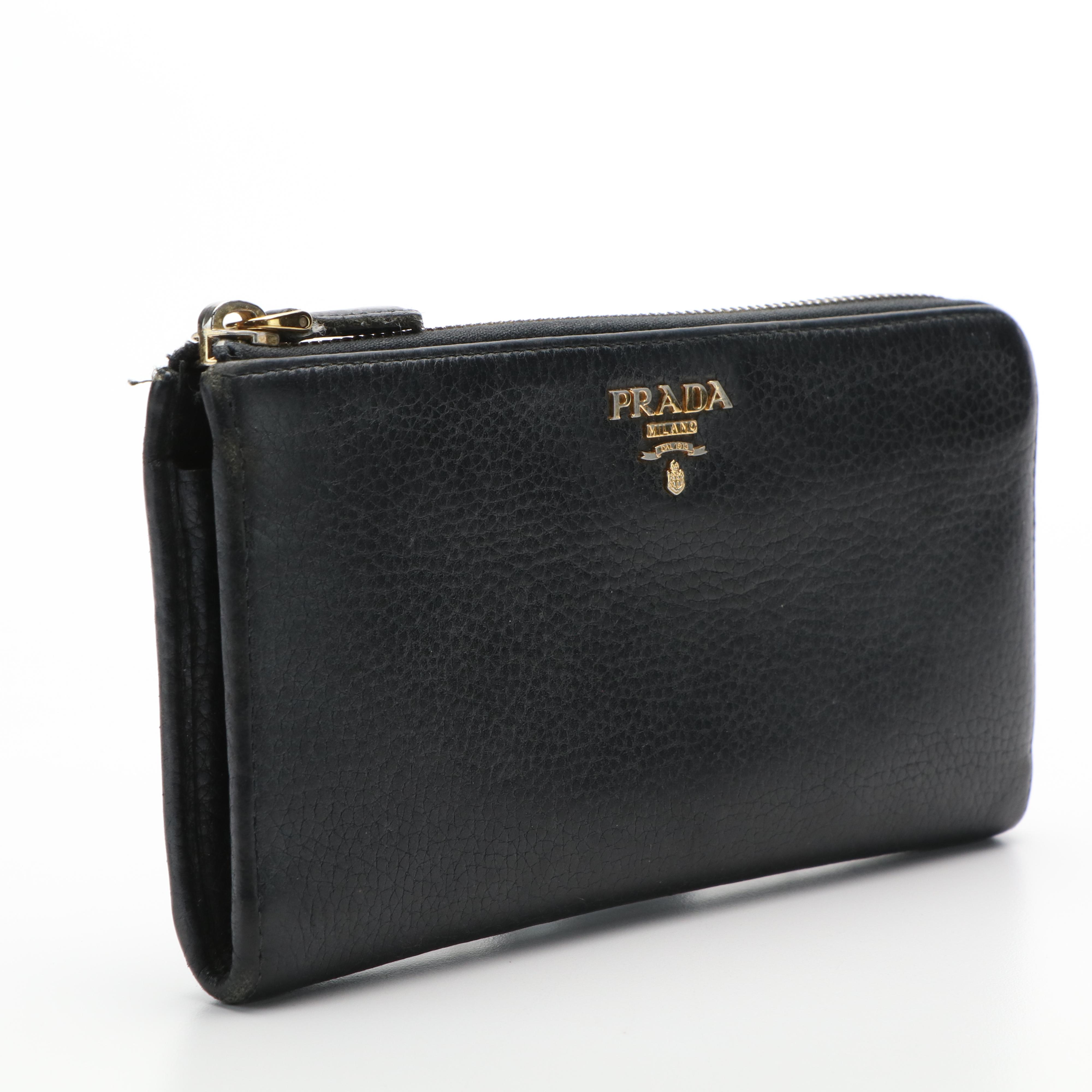 Prada Daino Vitello Leather Continental Wallet
