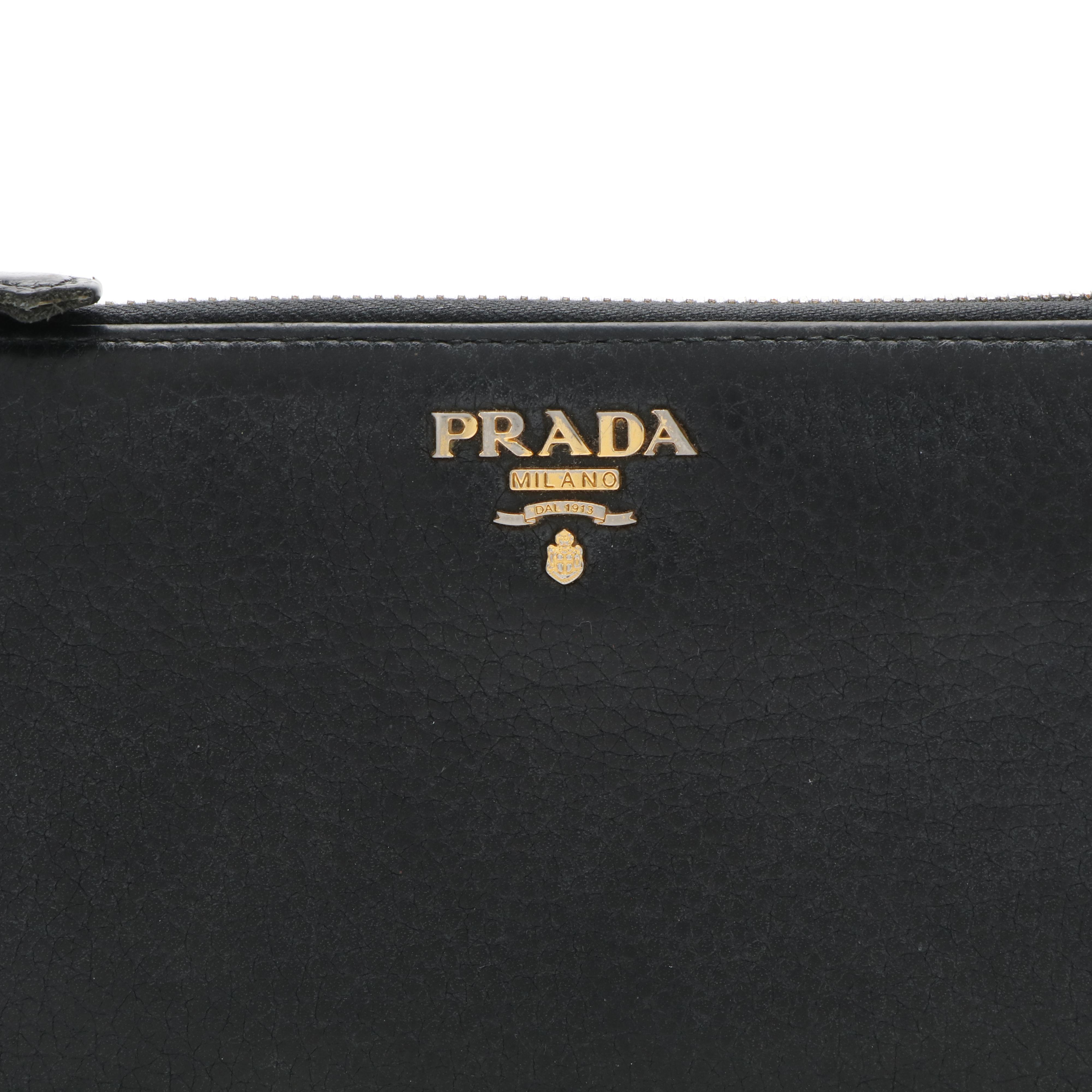 Prada Daino Vitello Leather Continental Wallet