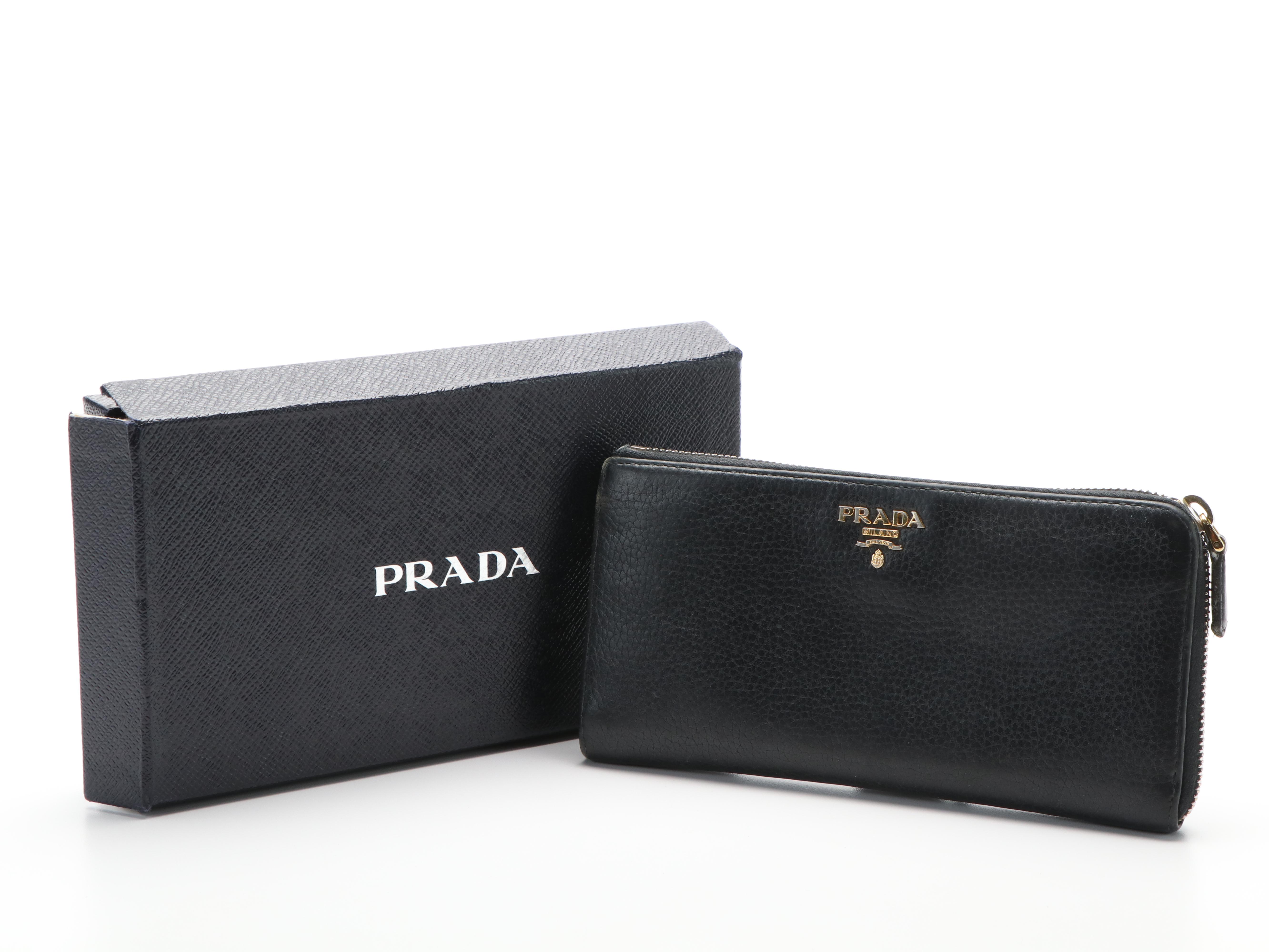 Prada Daino Vitello Leather Continental Wallet