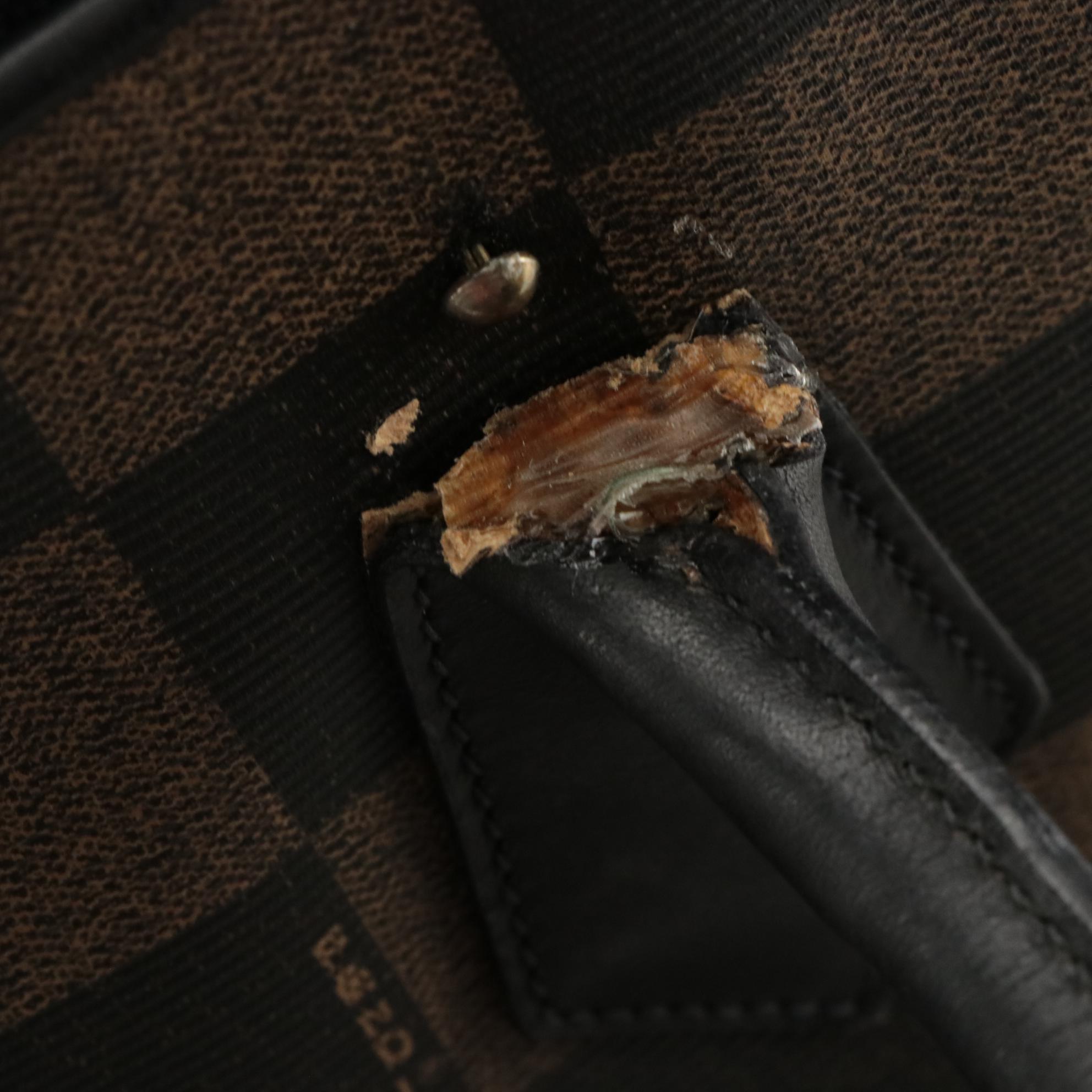 Fendi Two-Way Dome Bag in Pequin Checkerboard Coated Canvas and Leather