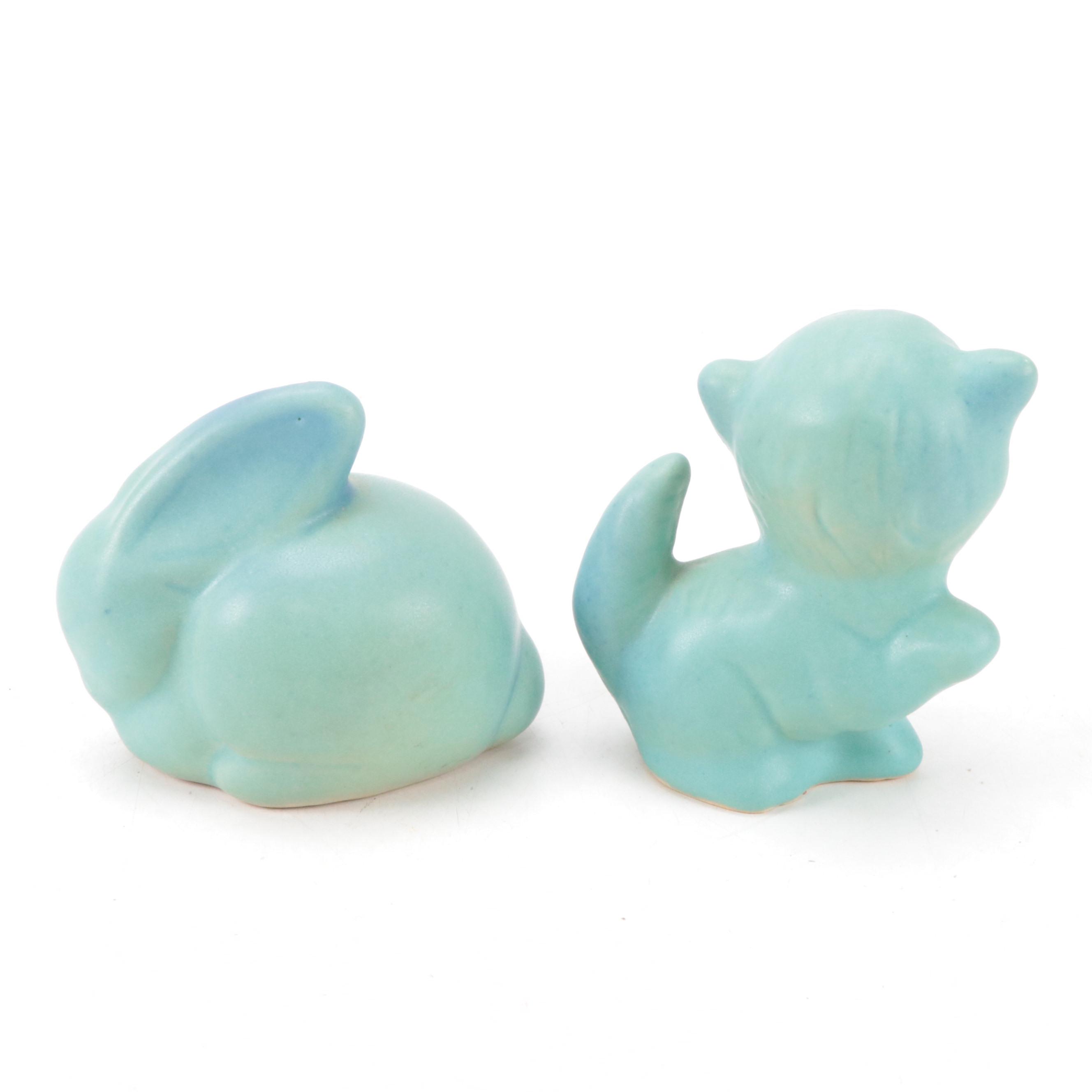 Van Briggle Pottery Figurines, Ashtray and Miniature Pitcher