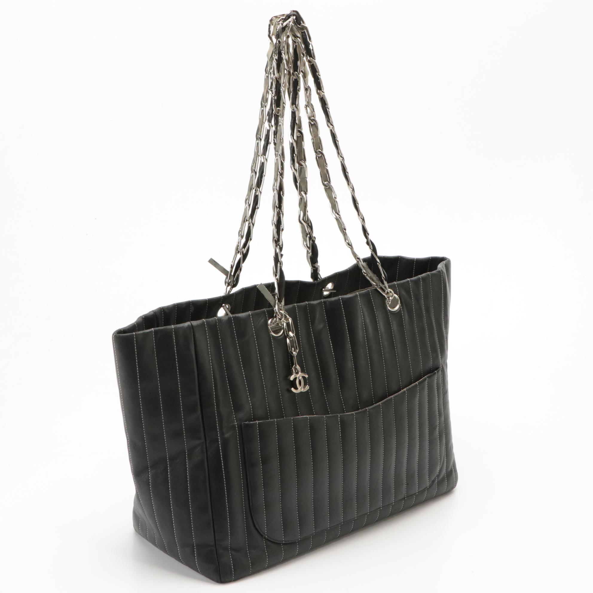 Chanel Mademoiselle Large Tote in Vertical Quilted Lambskin Leather