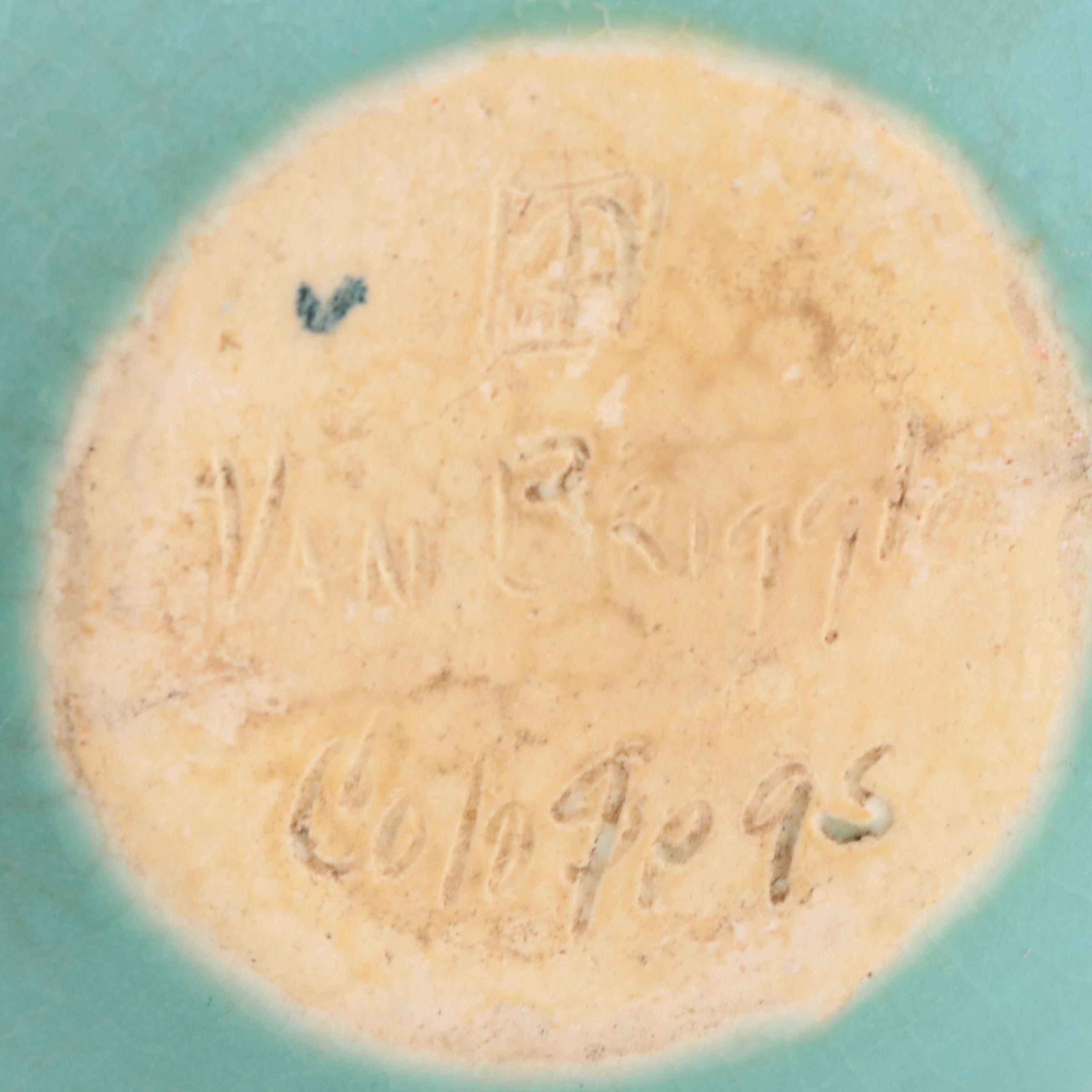 Van Briggle Art Pottery Blue Matte Glaze Lotus Bowl, Floral Frog, and Vase