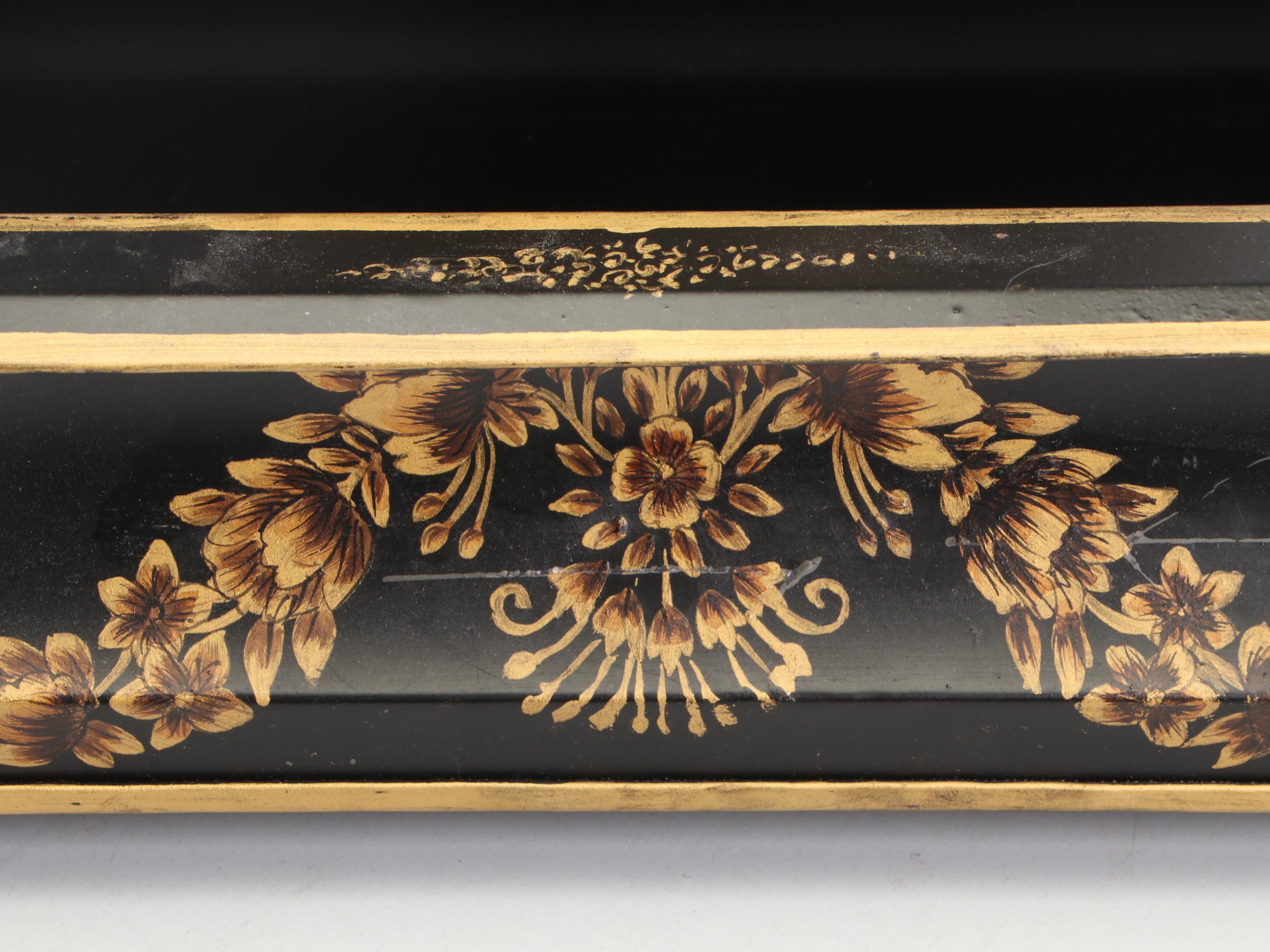 Gilt Black Ceramic Vase and Bowl with Metal Planter