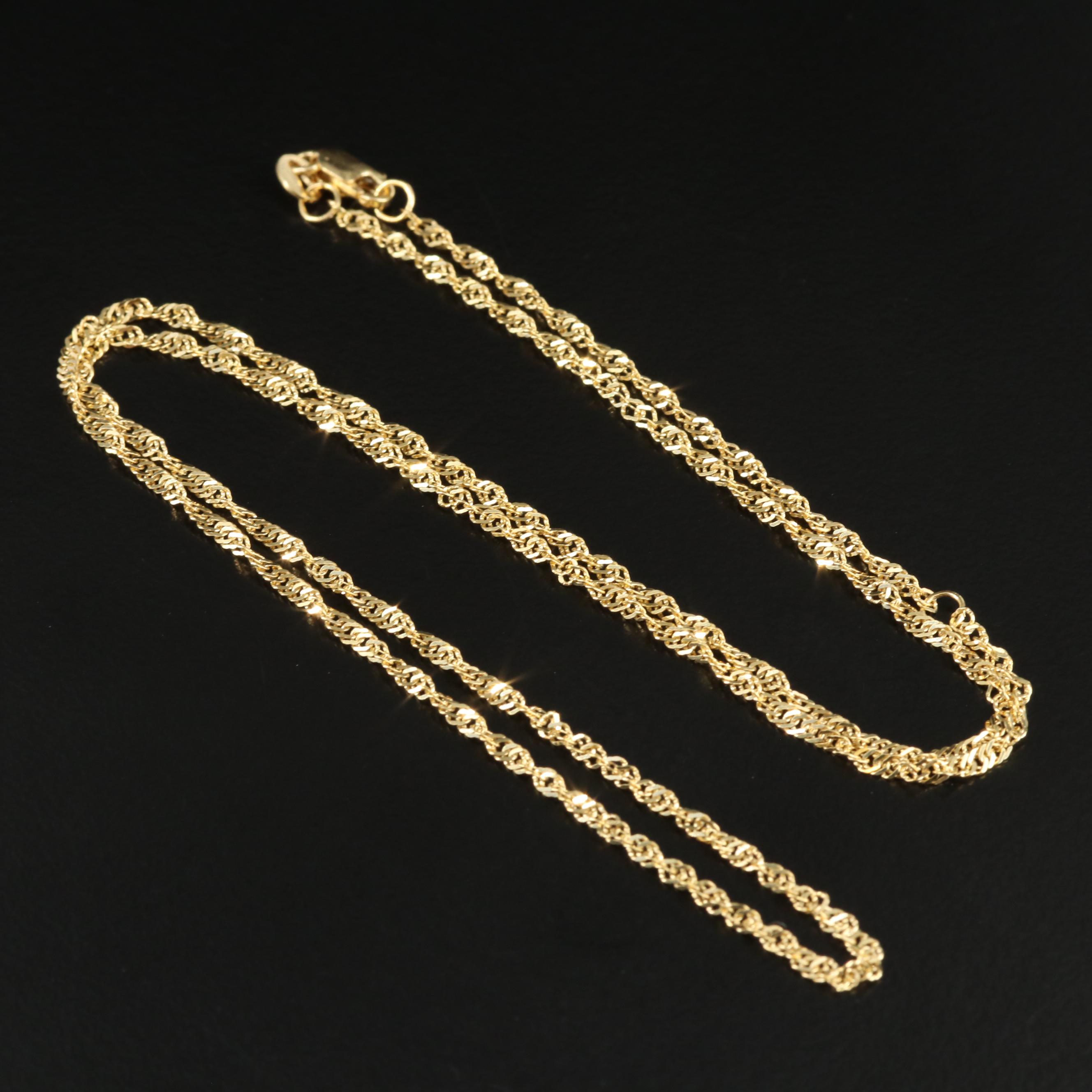 14K Singapore Chain Necklace