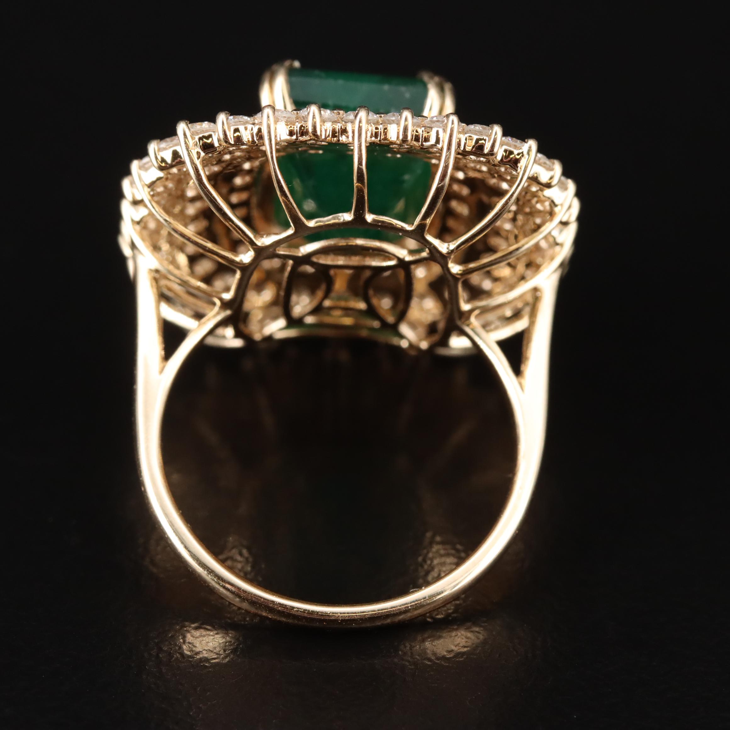 Ellanza 14K 6.46 CT Emerald and 2.31 CTW Diamond Ring