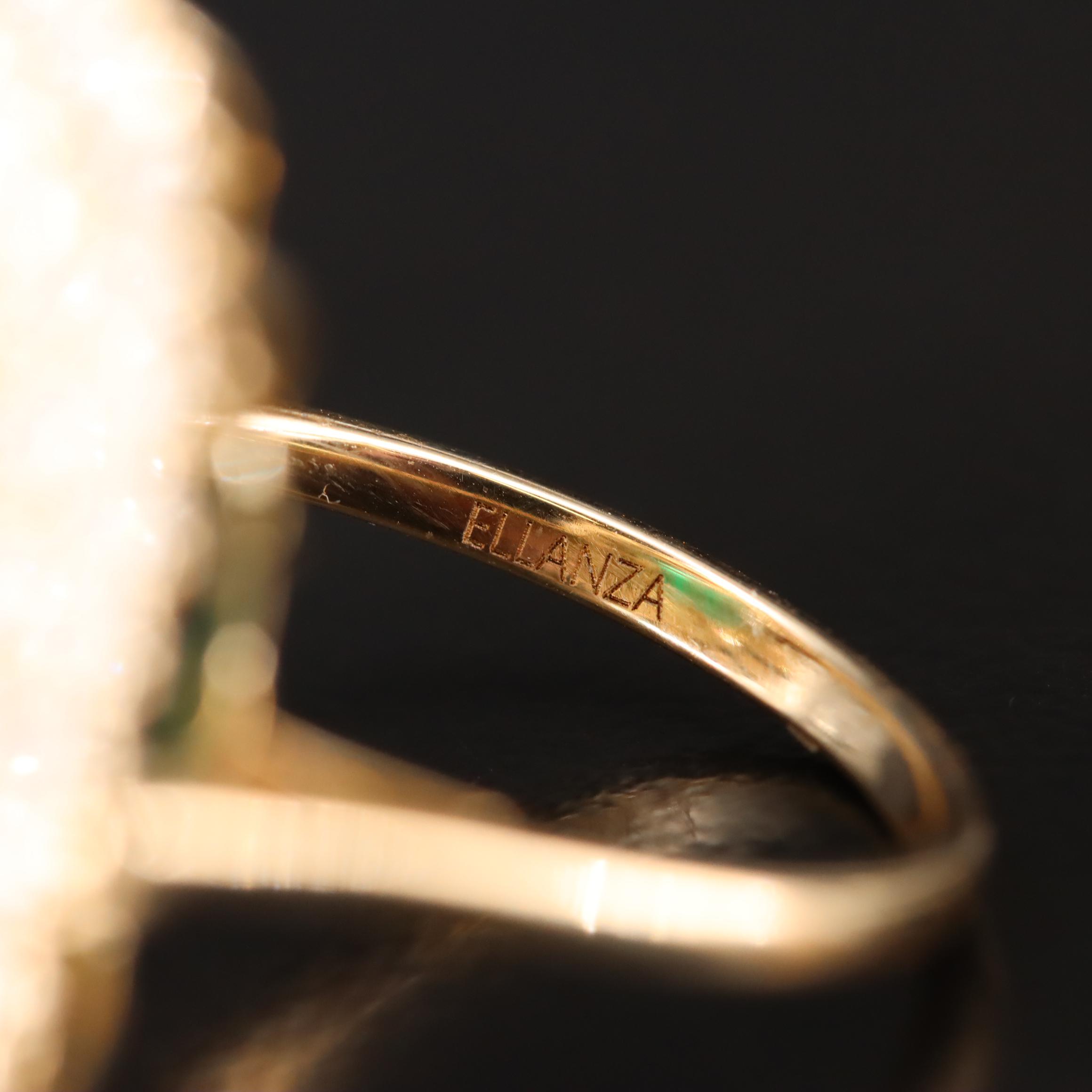 Ellanza 14K 6.46 CT Emerald and 2.31 CTW Diamond Ring