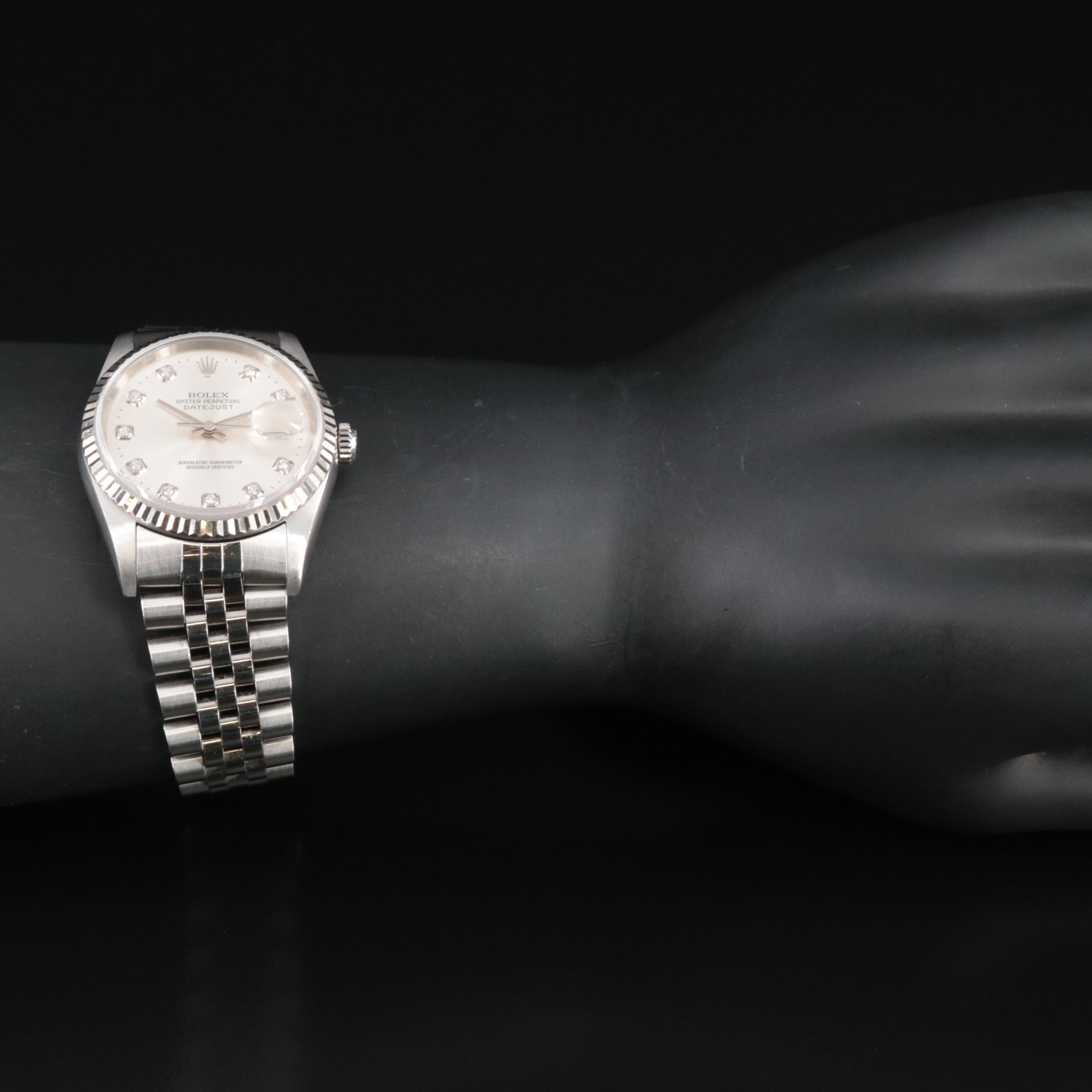 2002 Rolex Factory Diamond Dial Datejust Watch